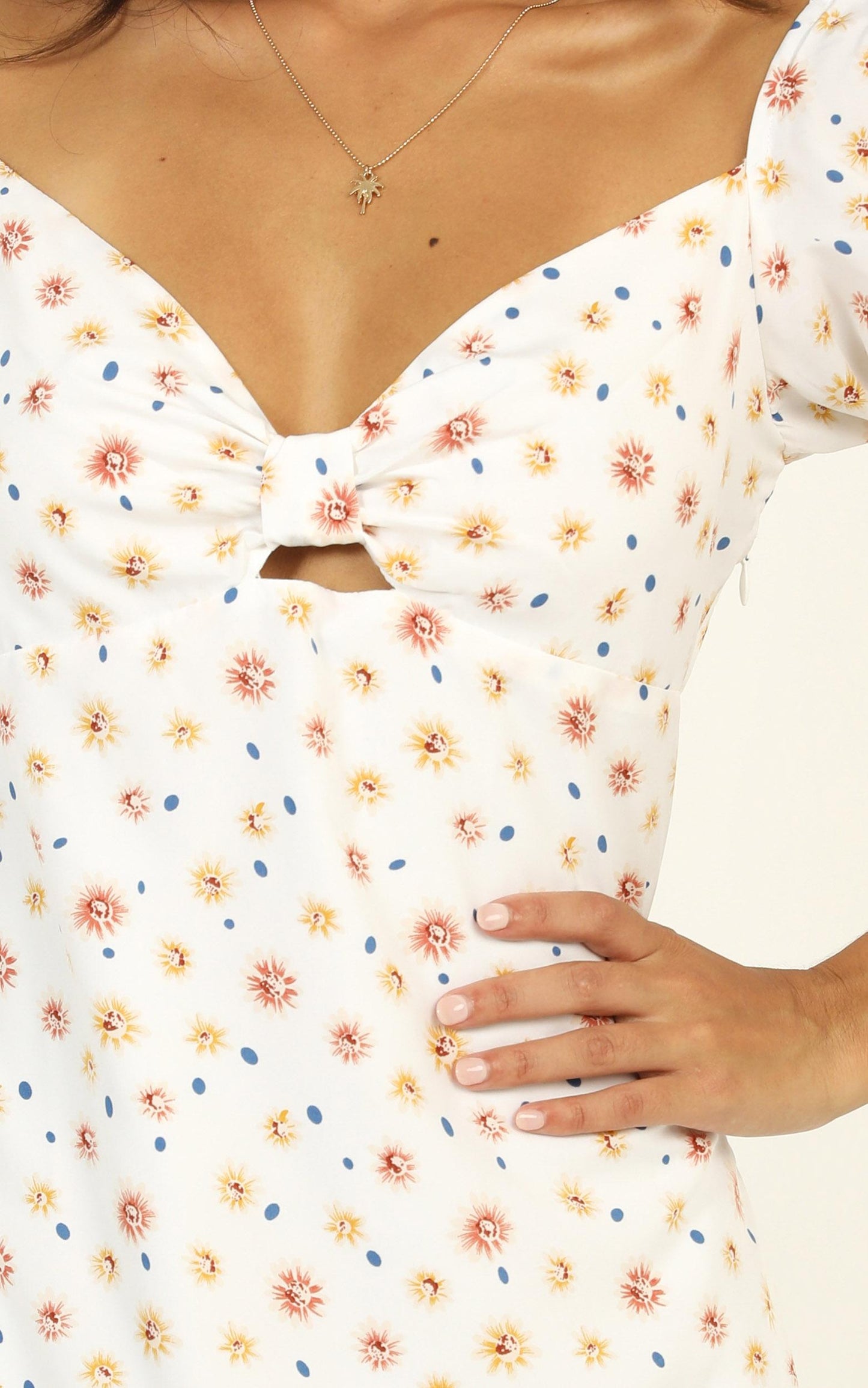 Stevie Dress In White Floral