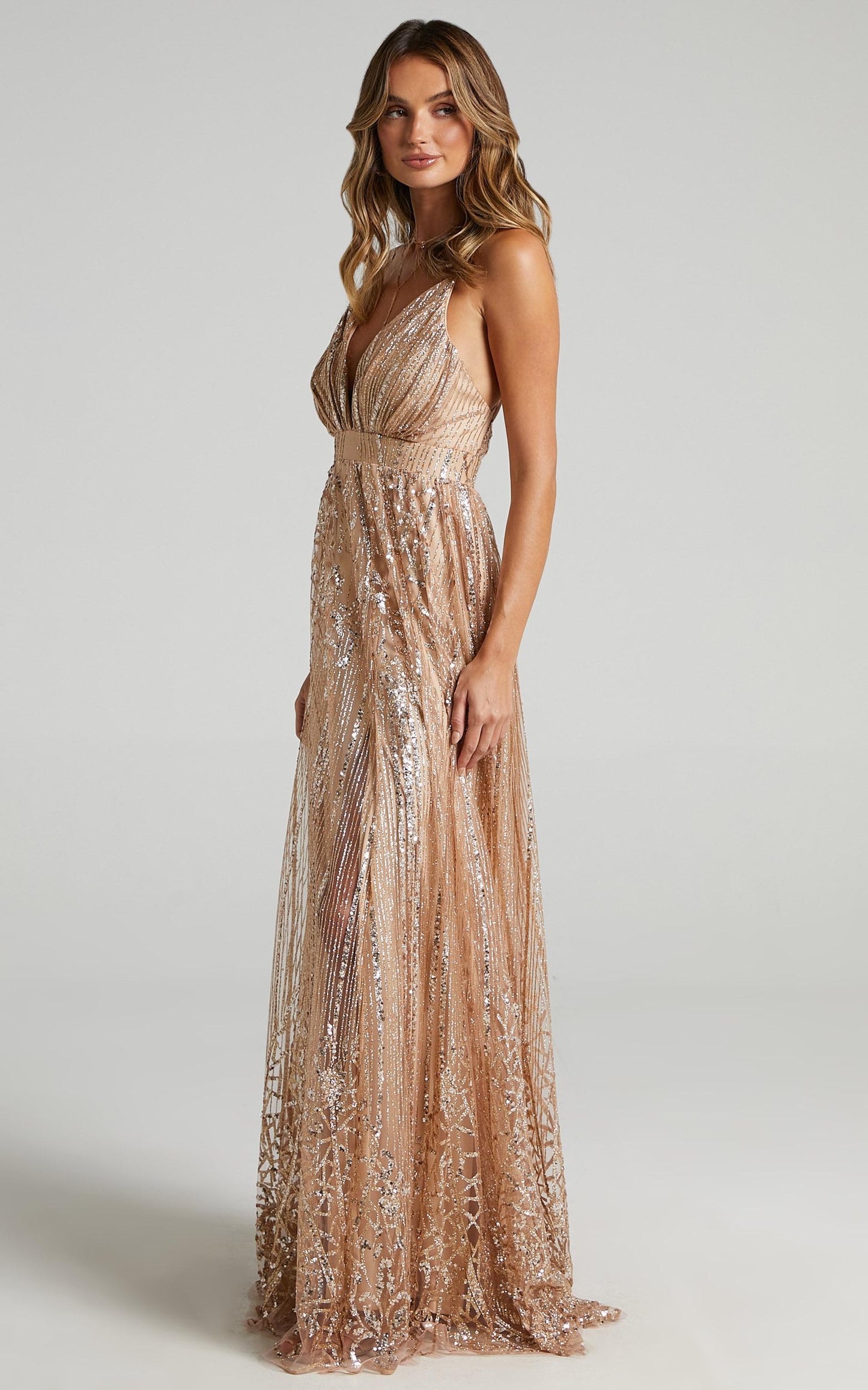 Start Strong Maxi Dress in Rose Gold