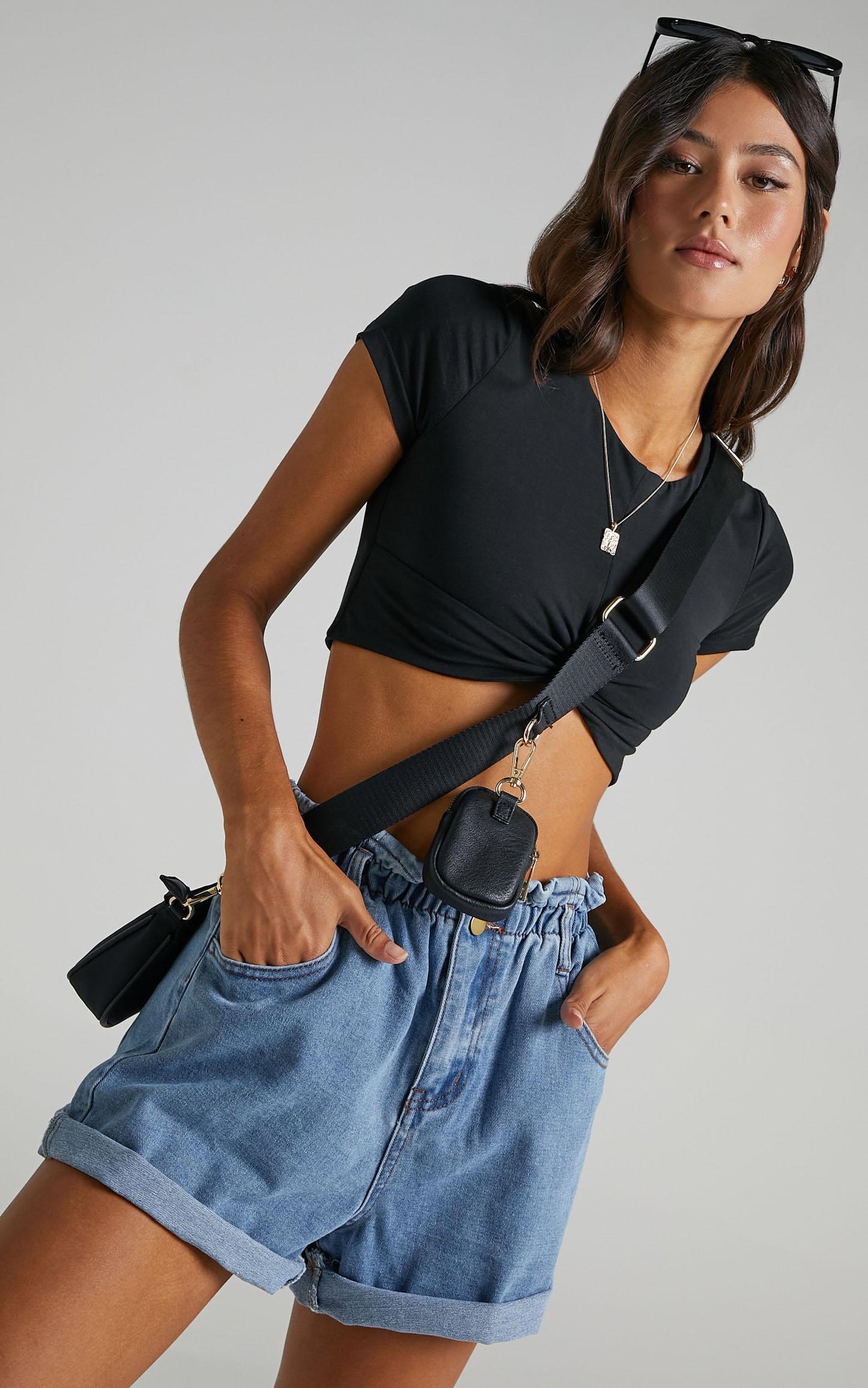 Stomping Ground Denim Shorts In Light Wash