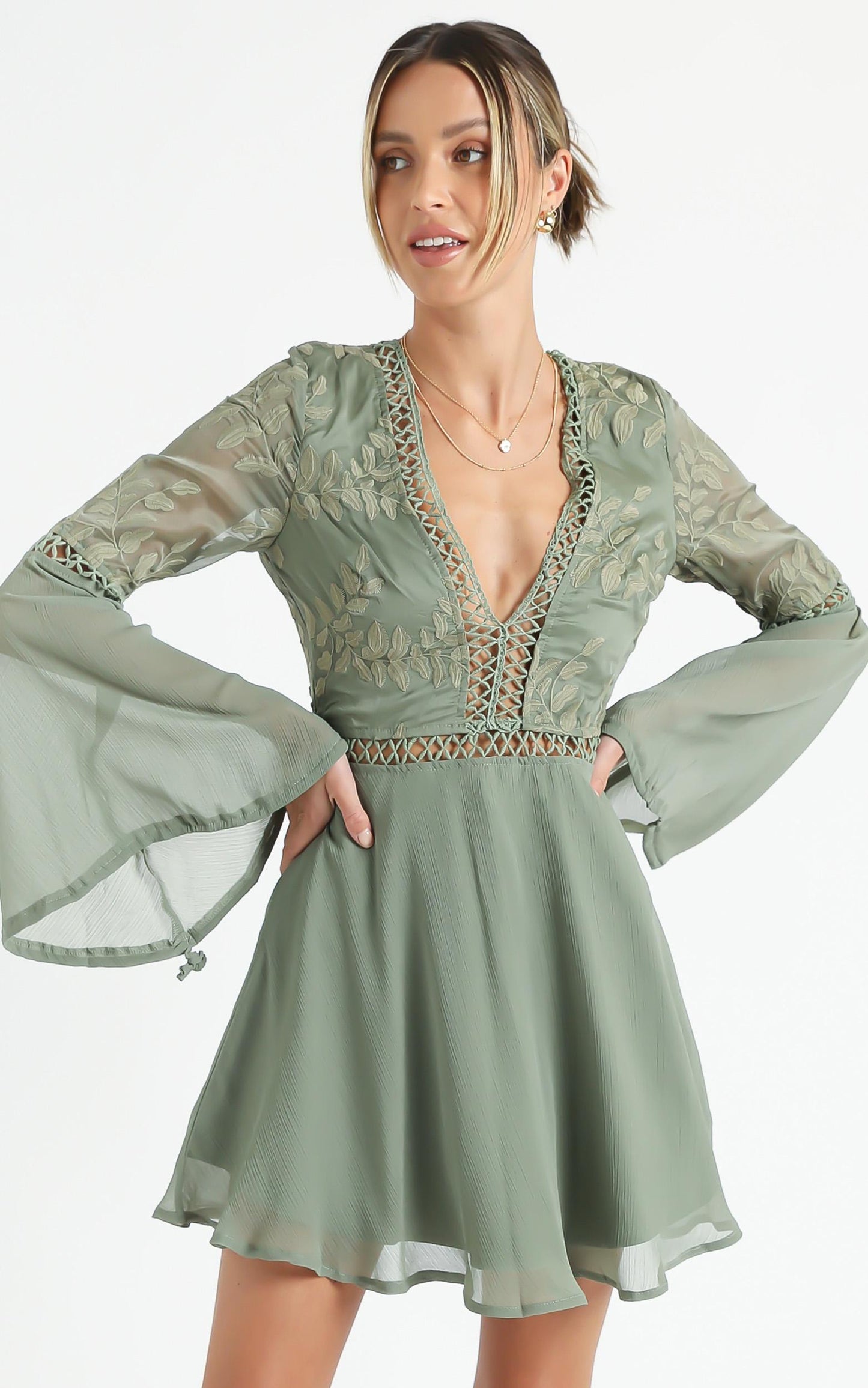 Stop Pretending Dress in Olive