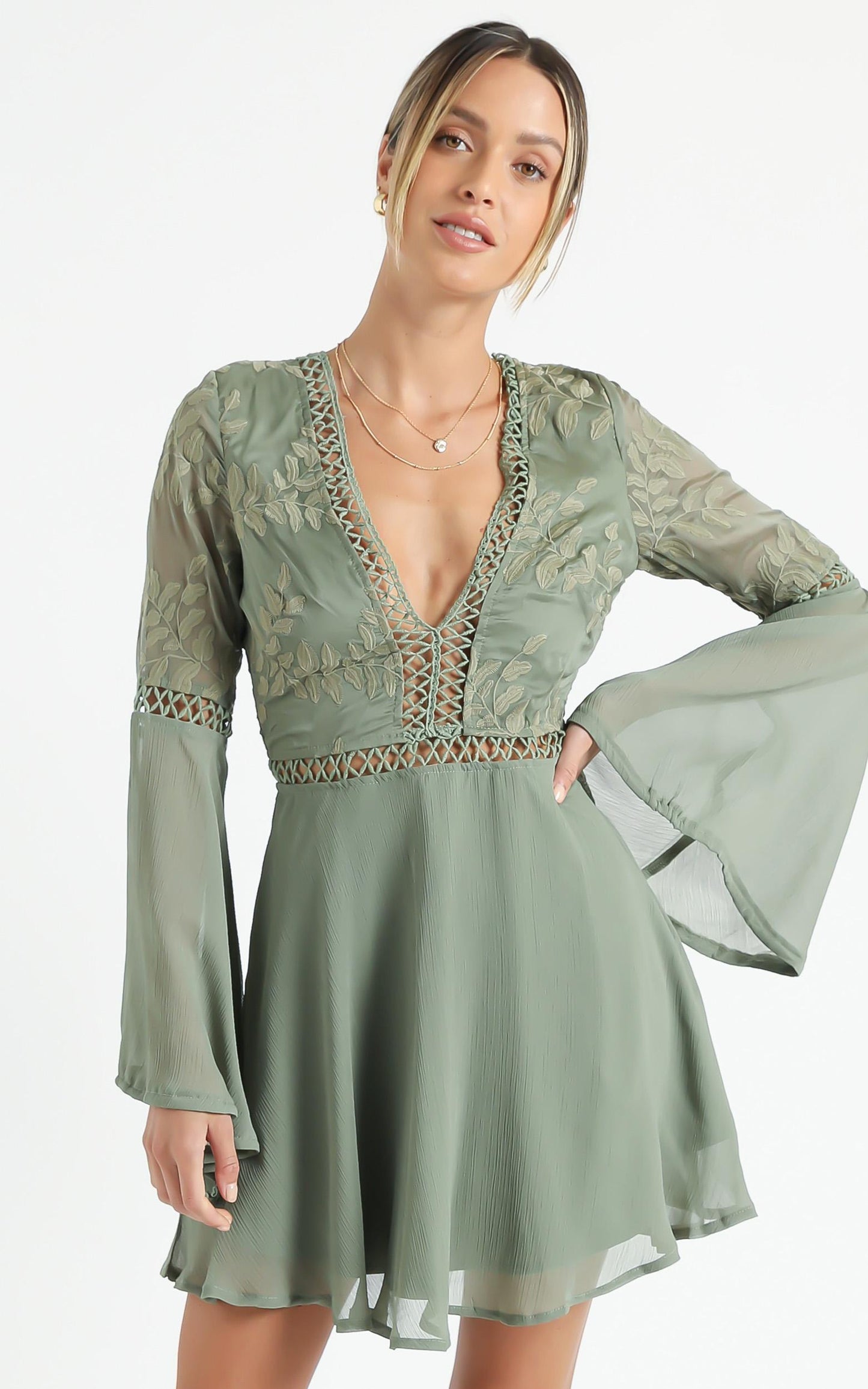 Stop Pretending Dress in Olive