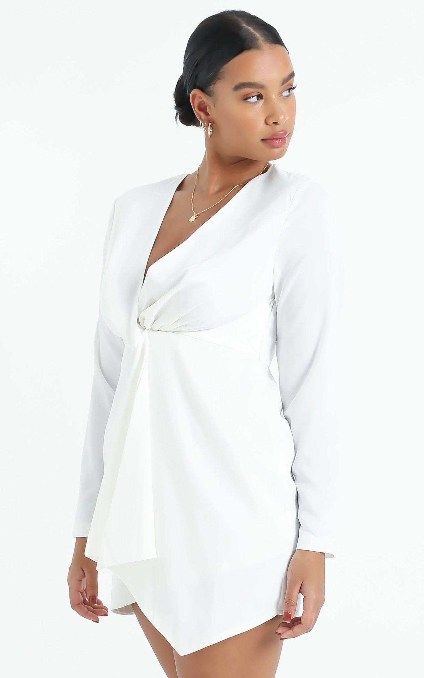 Stop Thinking About It Dress in White