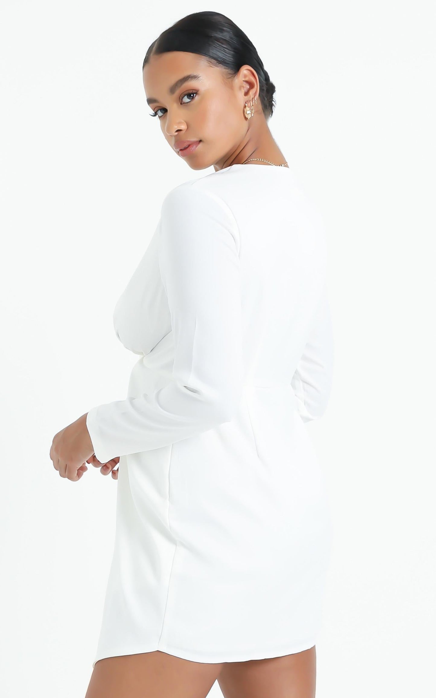 Stop Thinking About It Dress in White