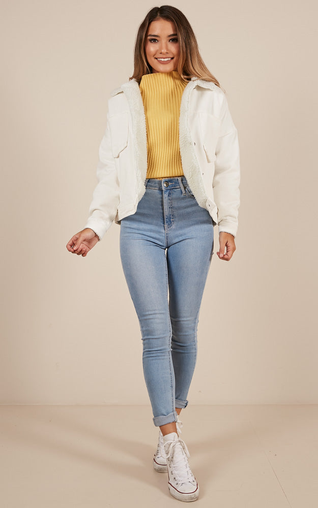 Stranger Shearling Jacket In White