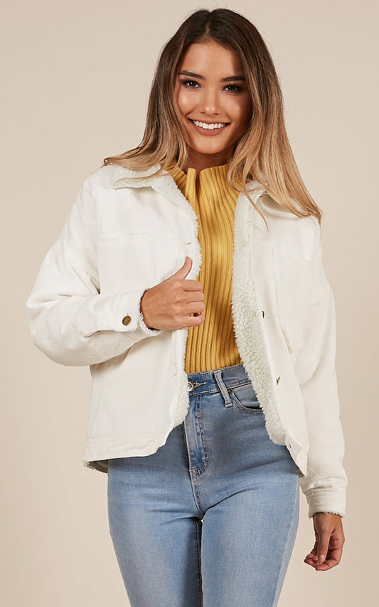 Stranger Shearling Jacket In White