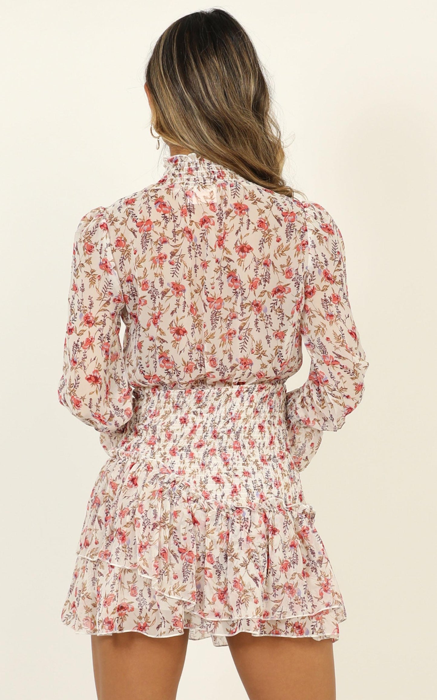 Strolling The Streets Dress In White Floral
