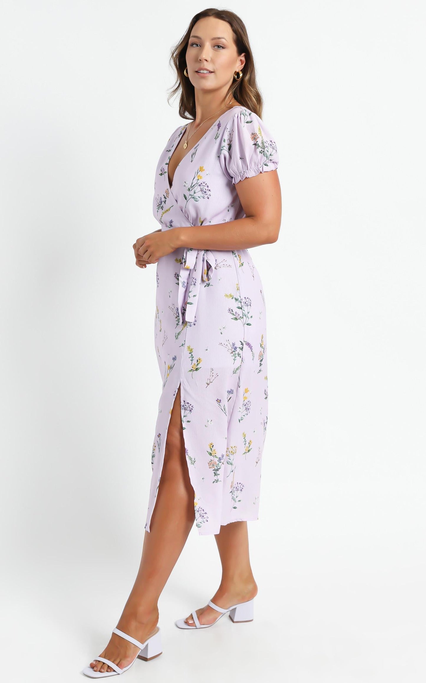 Sudden Life Dress in Lavender Botanical Floral