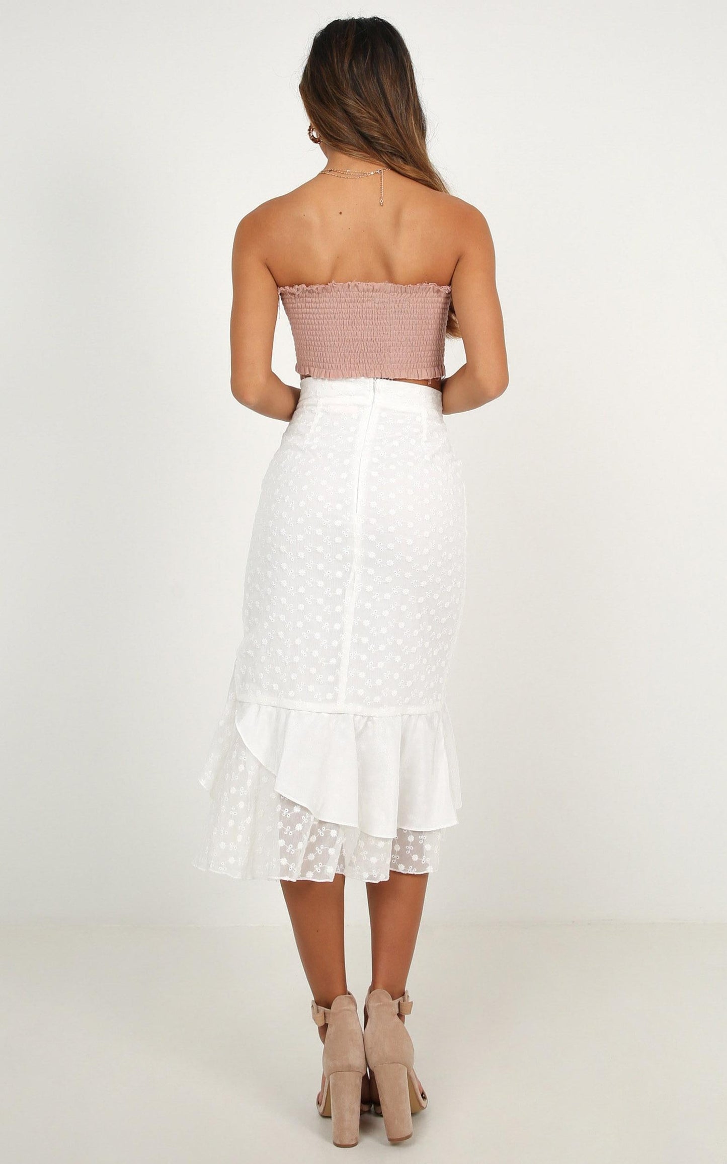Summer Midi Skirt In White