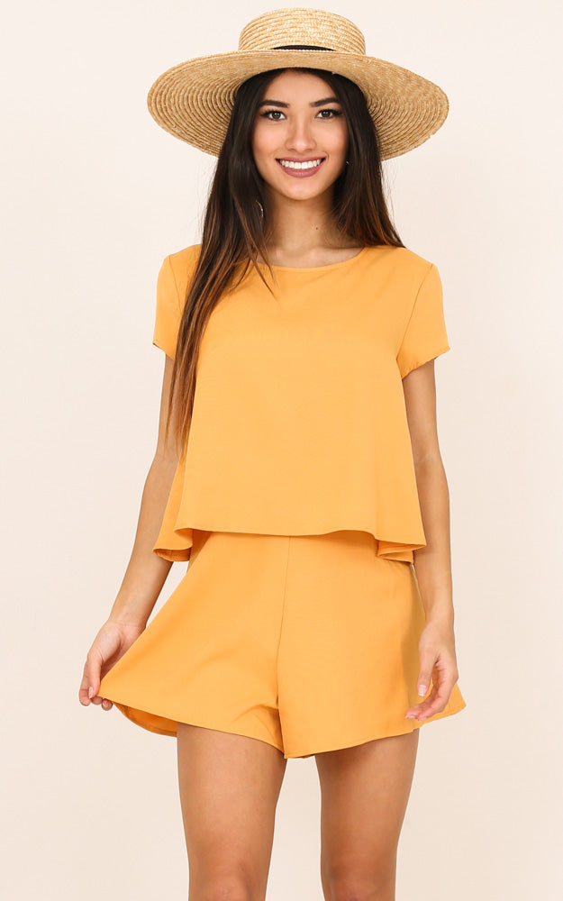 Sunny Dayz Playsuit In Mustard