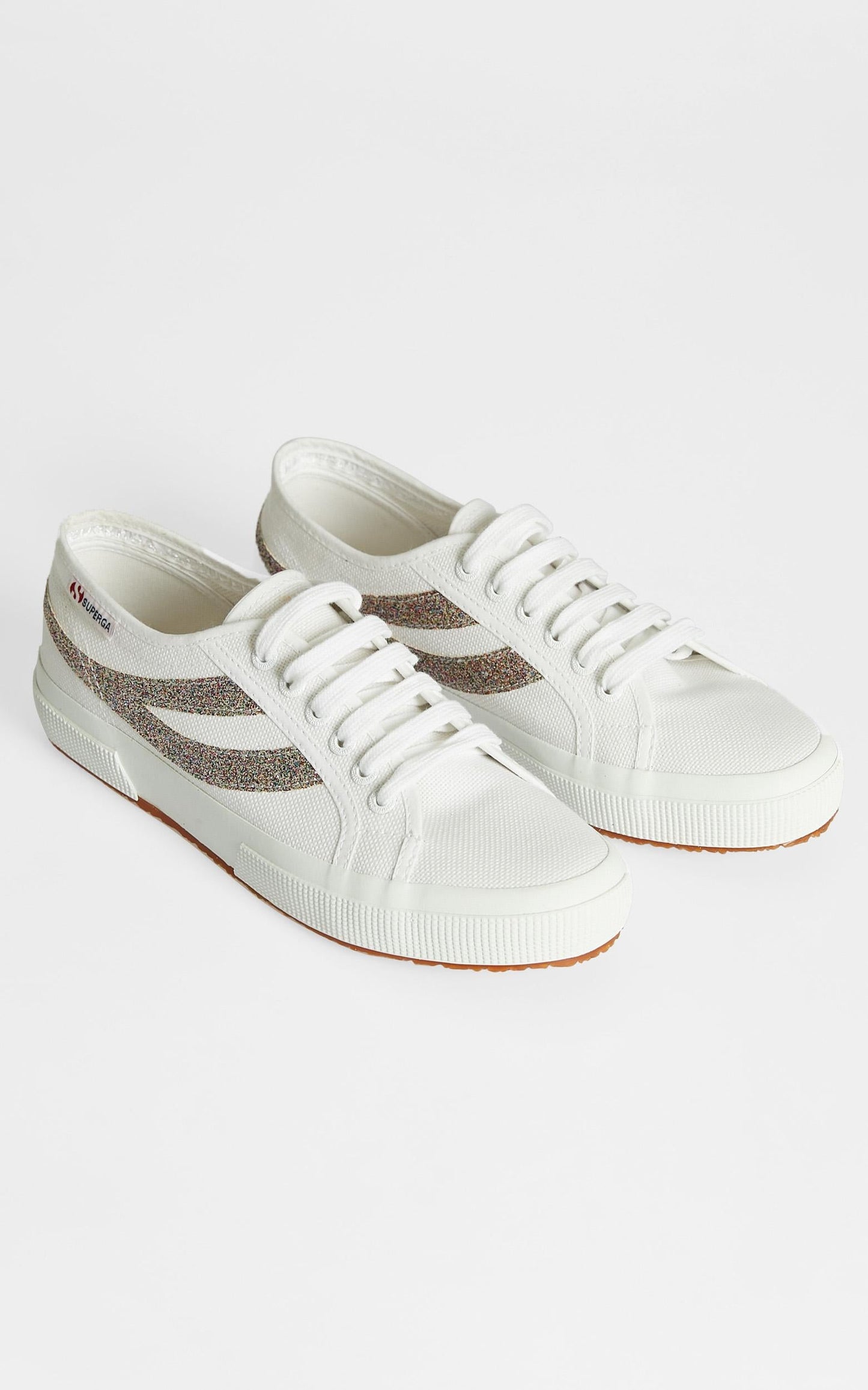 Superga - 2750 Swallowtail Micro Glitter Sneaker in white - silver multicolour