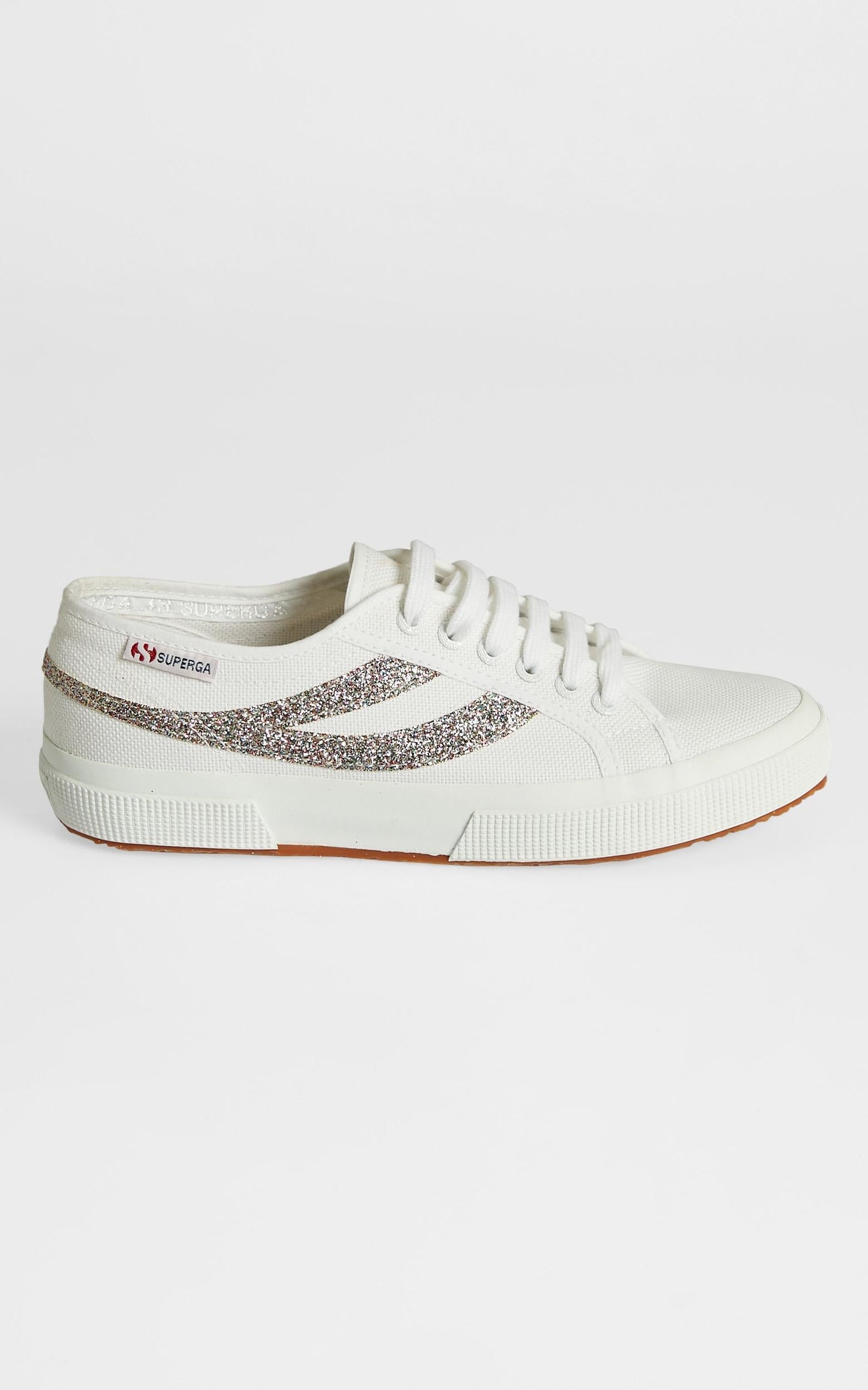 Superga - 2750 Swallowtail Micro Glitter Sneaker in white - silver multicolour