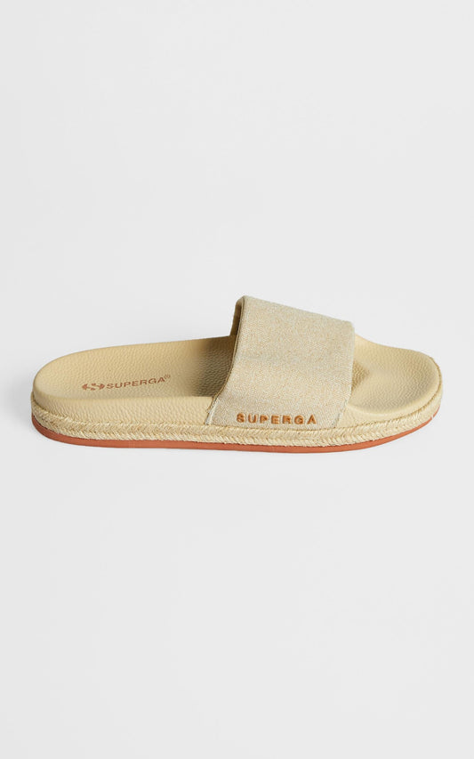 Superga - 1908 Rope Linen Slides in Taupe