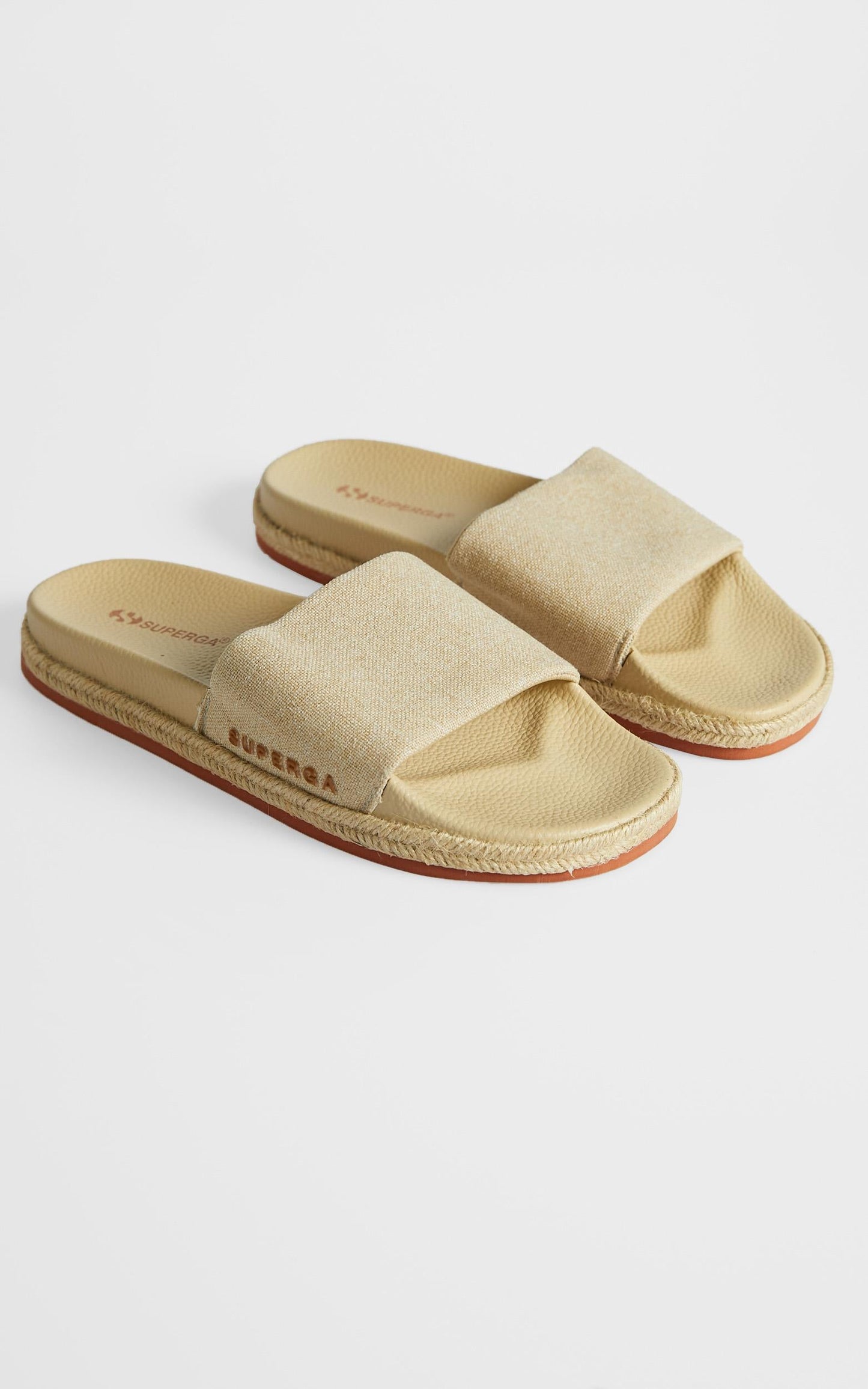 Superga - 1908 Rope Linen Slides in Taupe