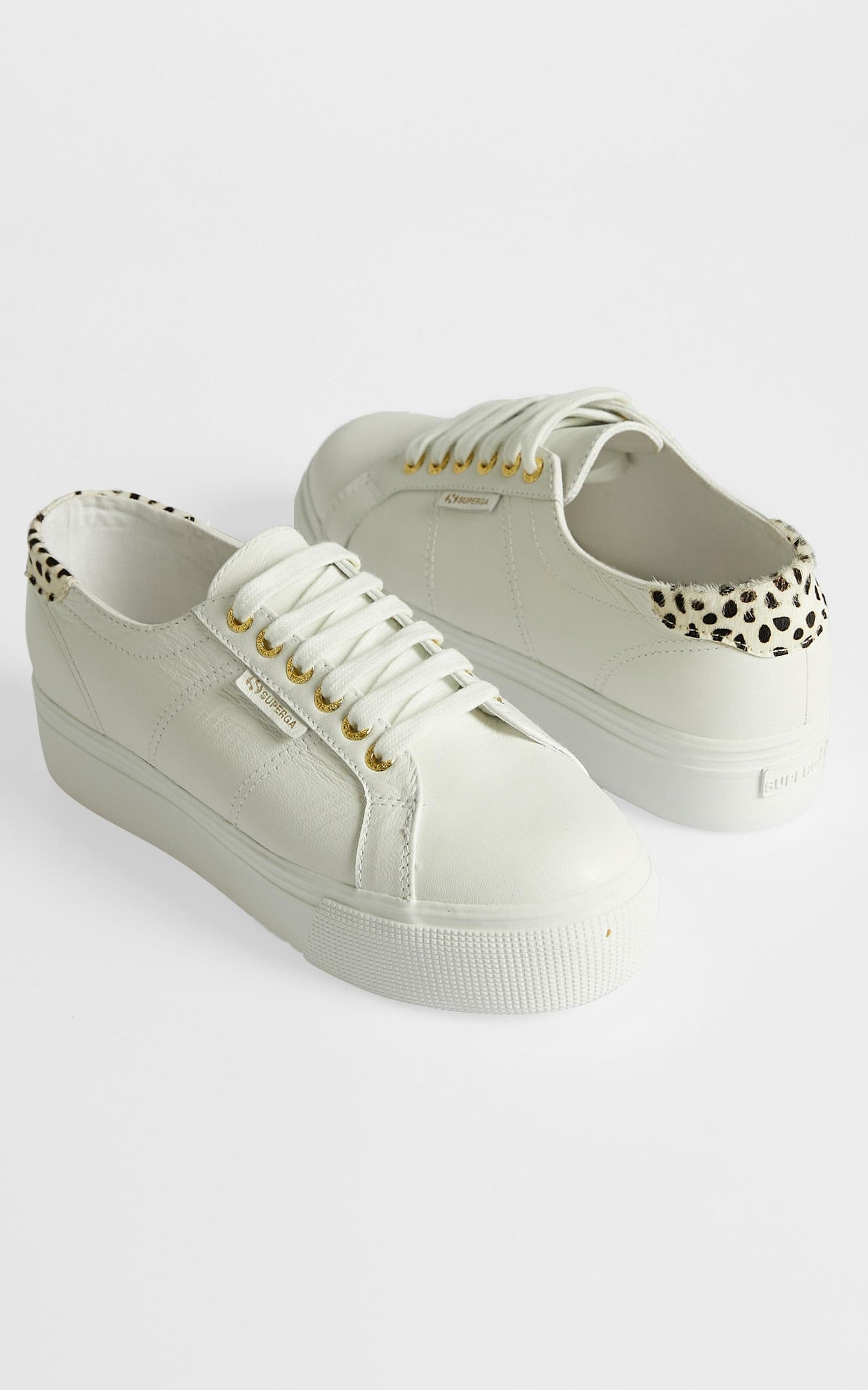 Superga - 2790 GoatNappa Pony Hair Sneakers in White - Dalmation