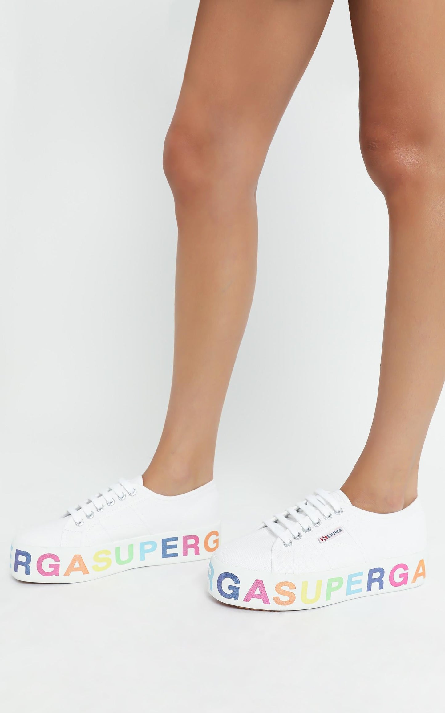 Superga - 2790 COTW Glitter Lettering in white - multicolour