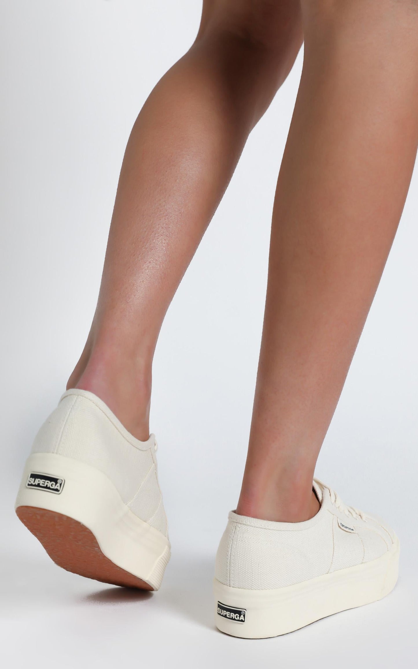 Superga - 2790 Organic Cotton Platform Sneaker in Natural Beige