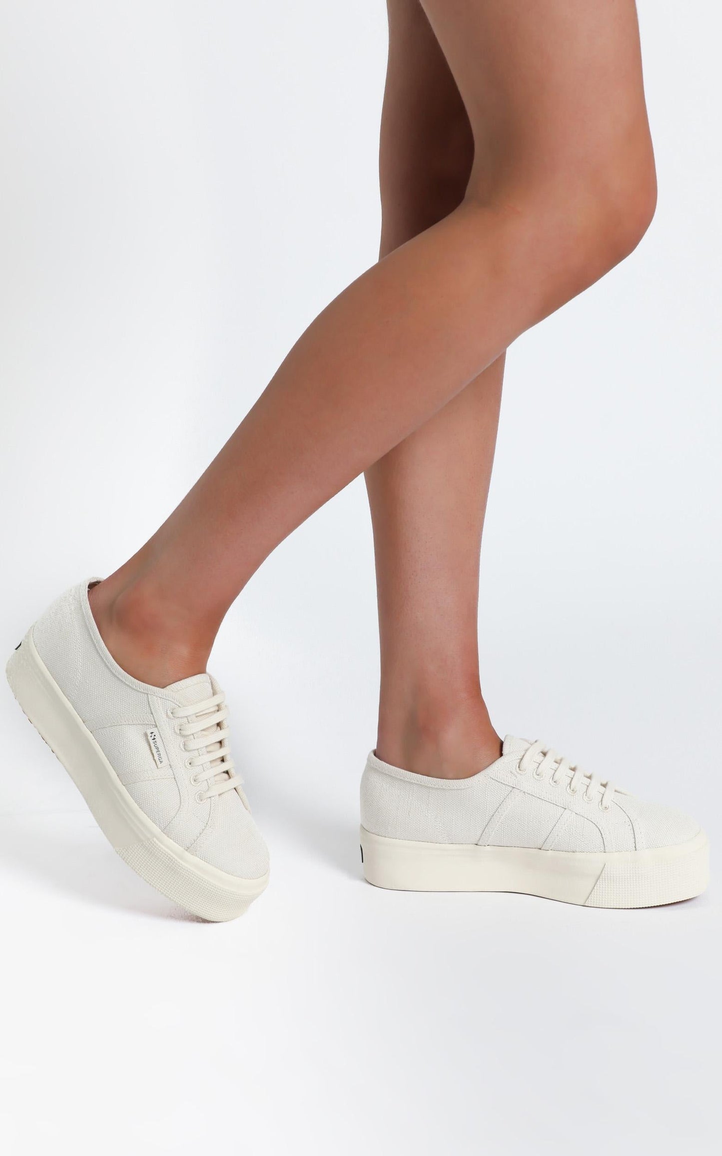 Superga - 2790 Organic Cotton Platform Sneaker in Natural Beige