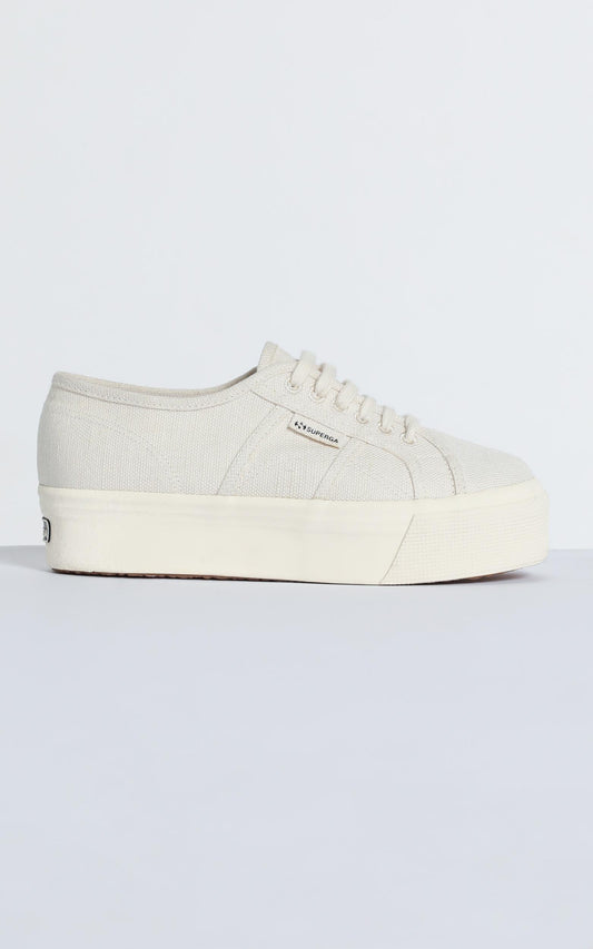 Superga - 2790 Organic Cotton Platform Sneaker in Natural Beige