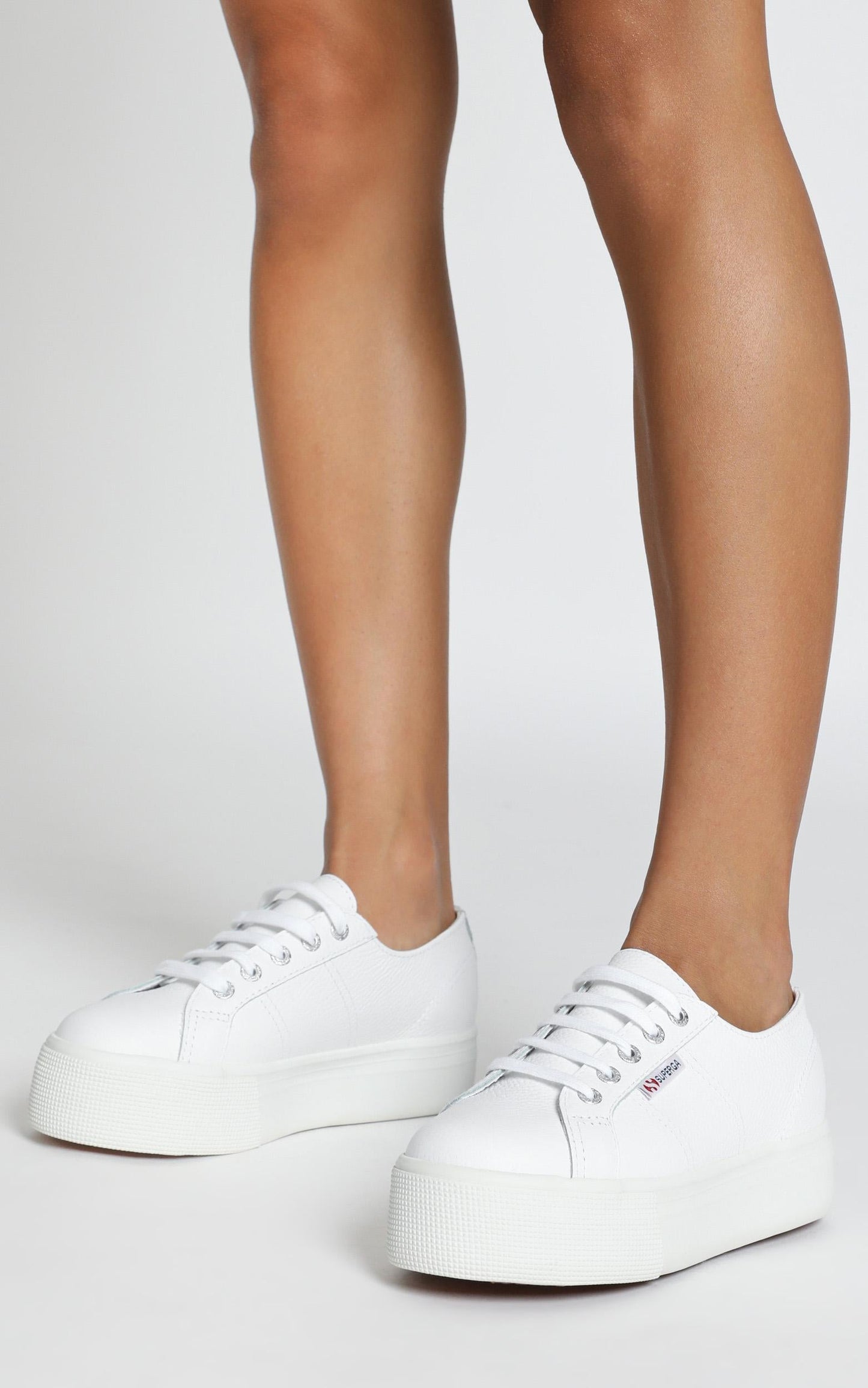 Superga - 2790 FGLW Platform Sneakers in White Leather