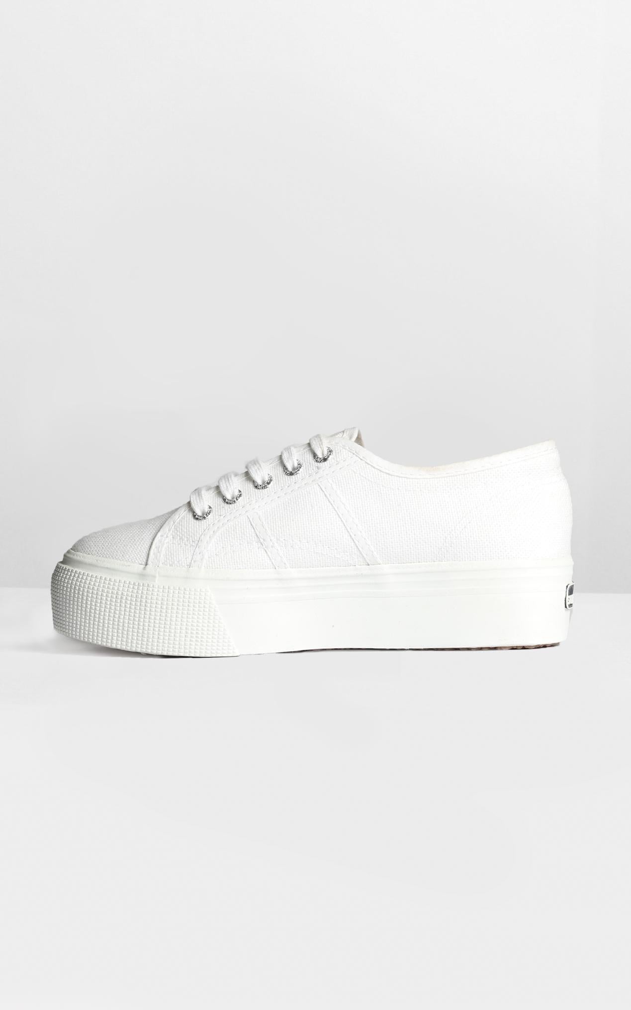 2790 ACOTW Linea Up And Down Platform Sneakers in White Canvas