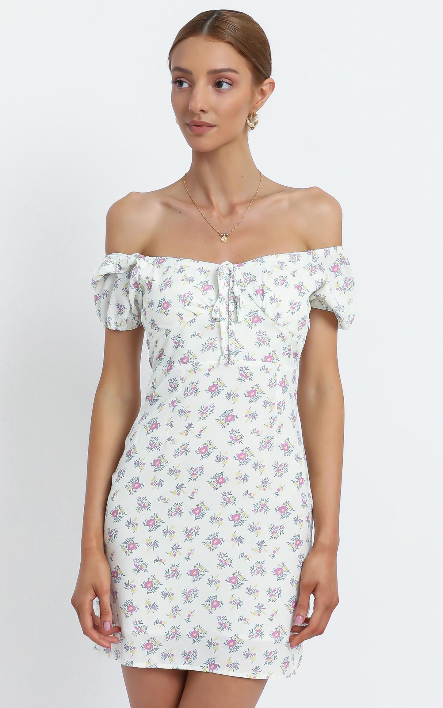 Suzie Dress in White Floral