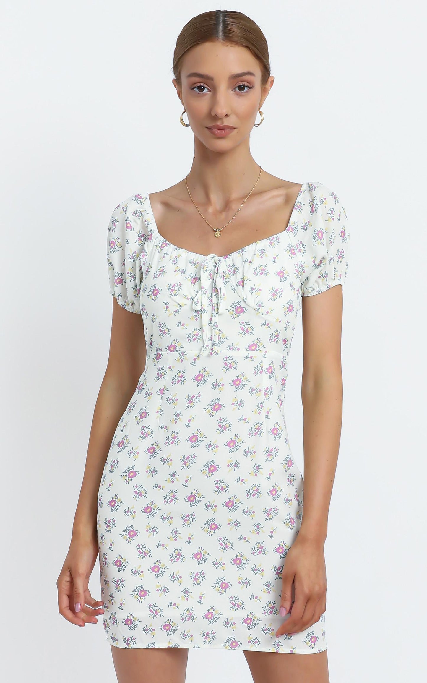 Suzie Dress in White Floral