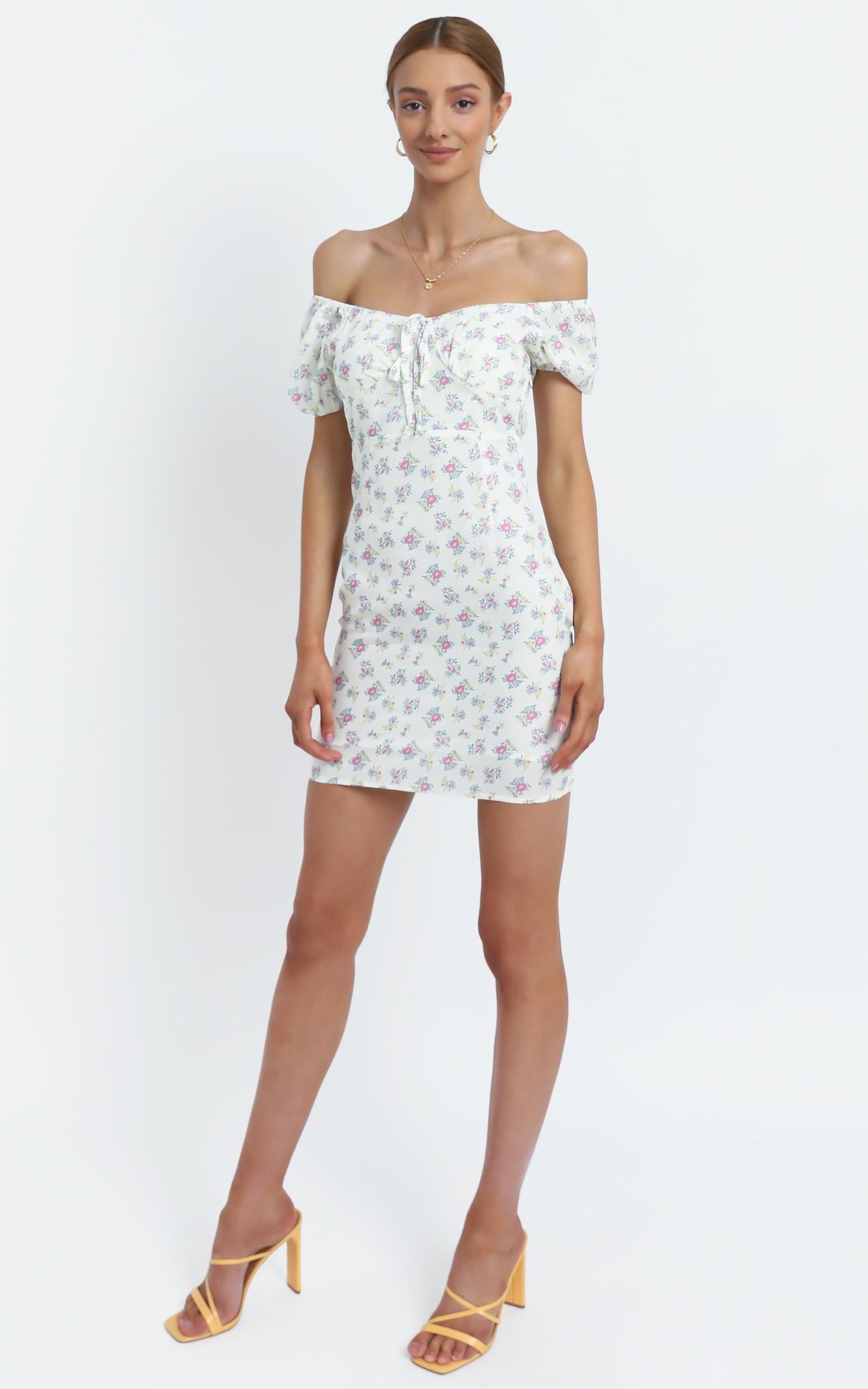 Suzie Dress in White Floral