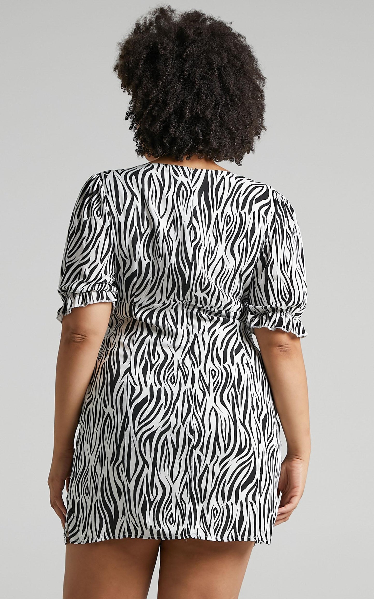 Svana Dress in Monochrome Zebra
