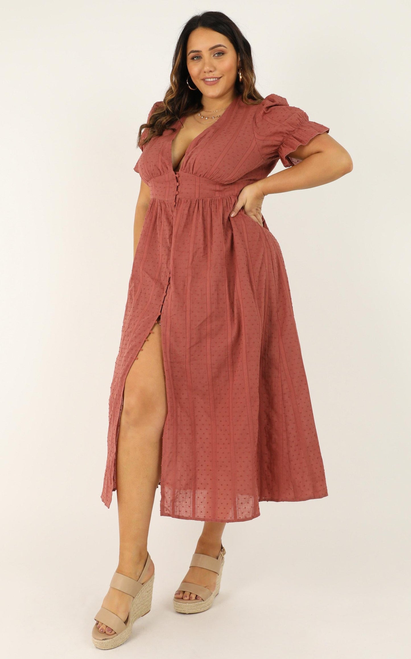 Sweetness Overload Dress In Dusty Rose