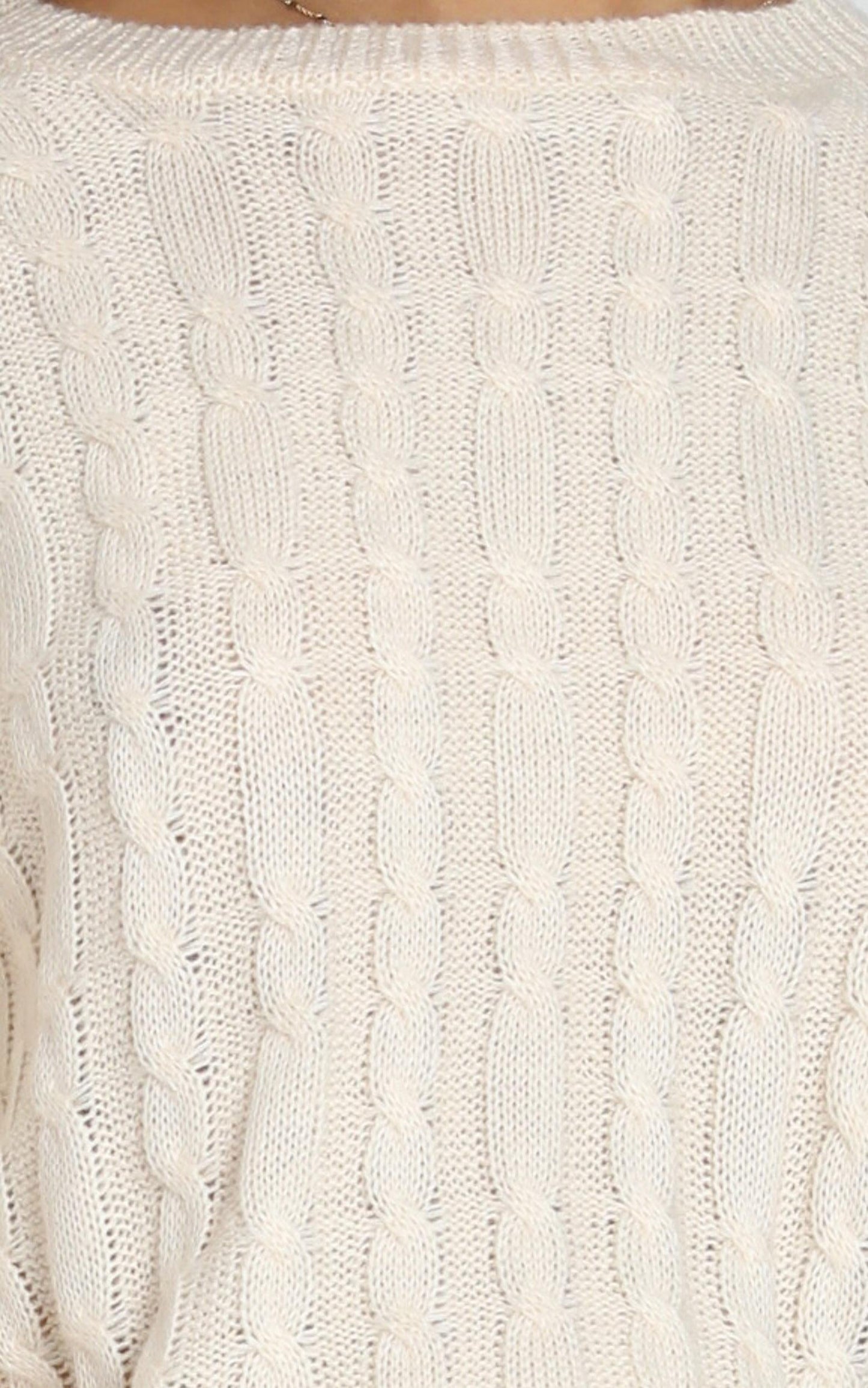 Sydney Cable Knit Jumper in Almond