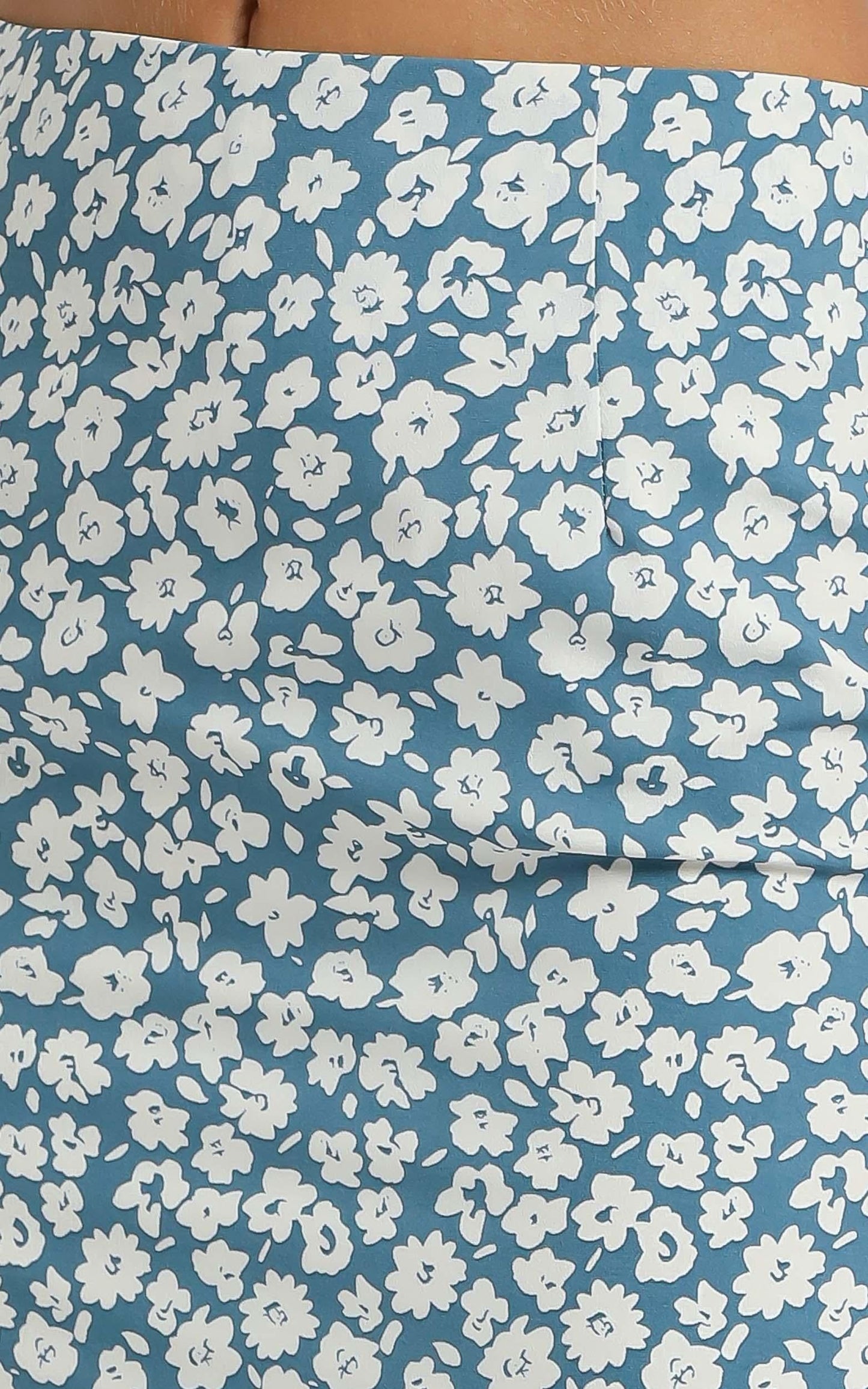 Freya Midi Skirt in Blue Floral