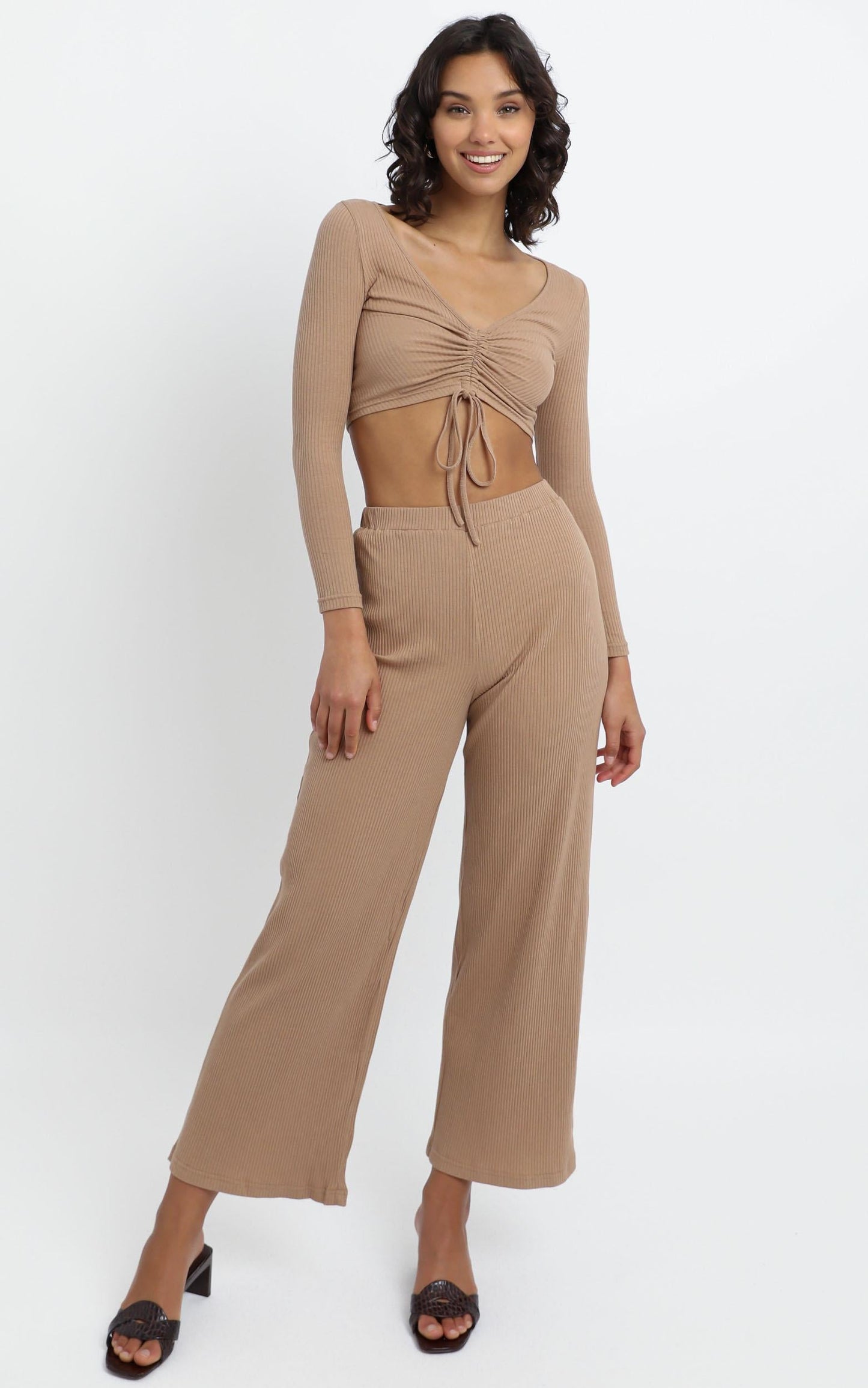 Roma Two Piece Set in Tan