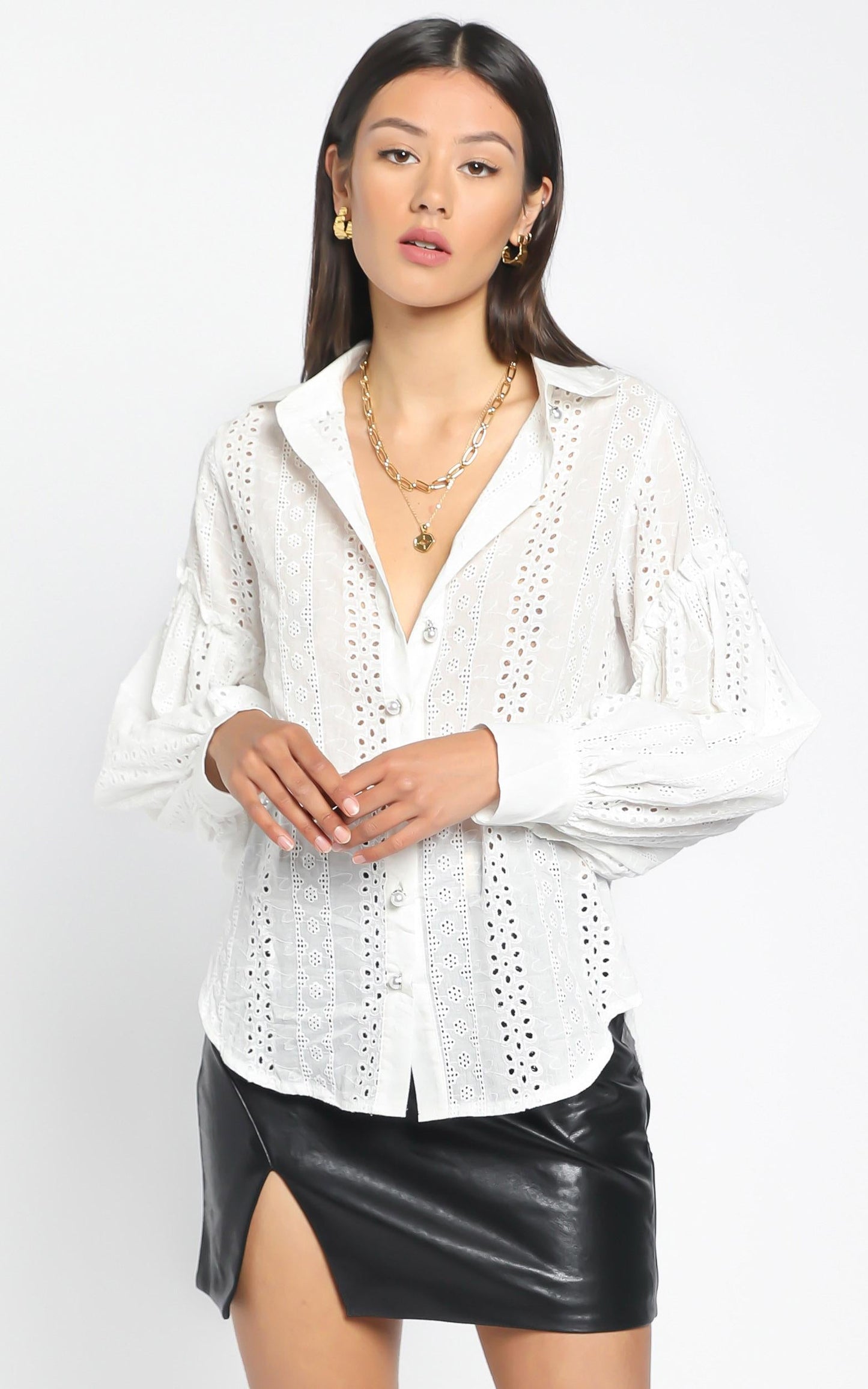 Beautiful Things Embroidery Shirt in White