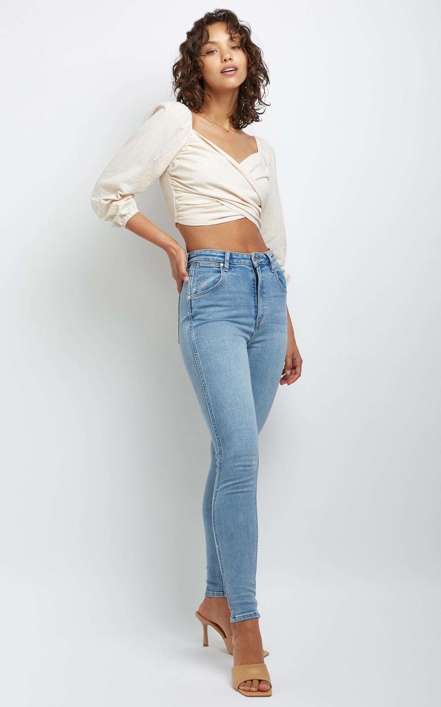 Alyce Long Sleeve Top in Beige