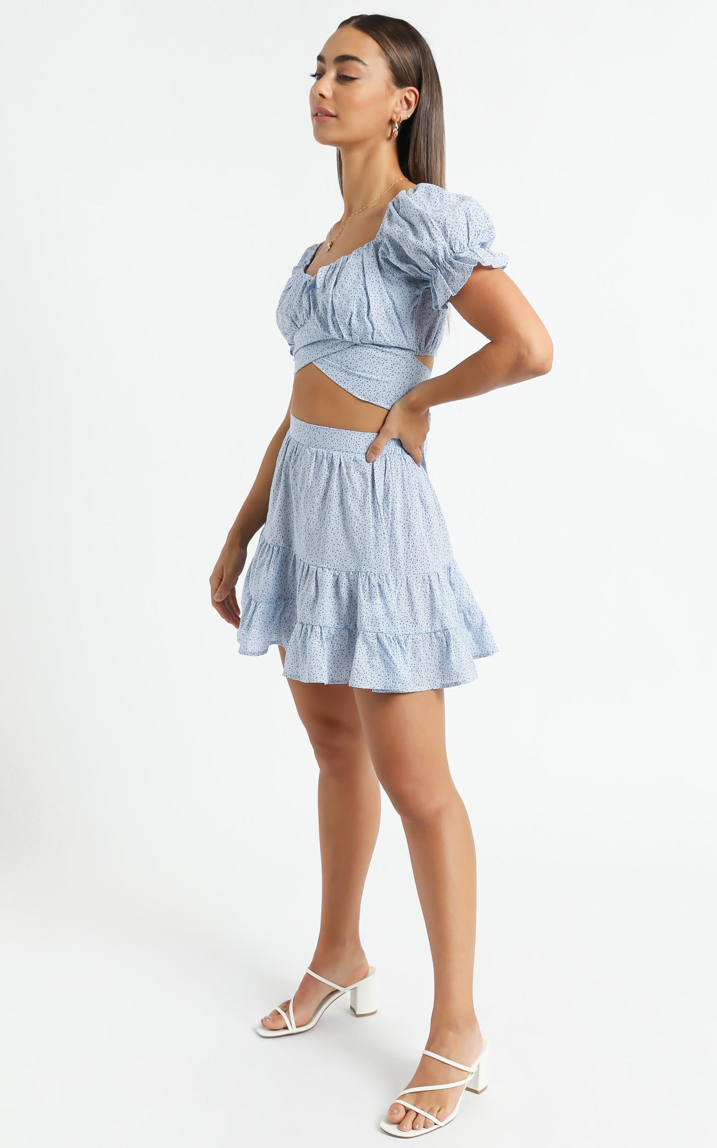 Annabel Two Piece Set in Blue Floral
