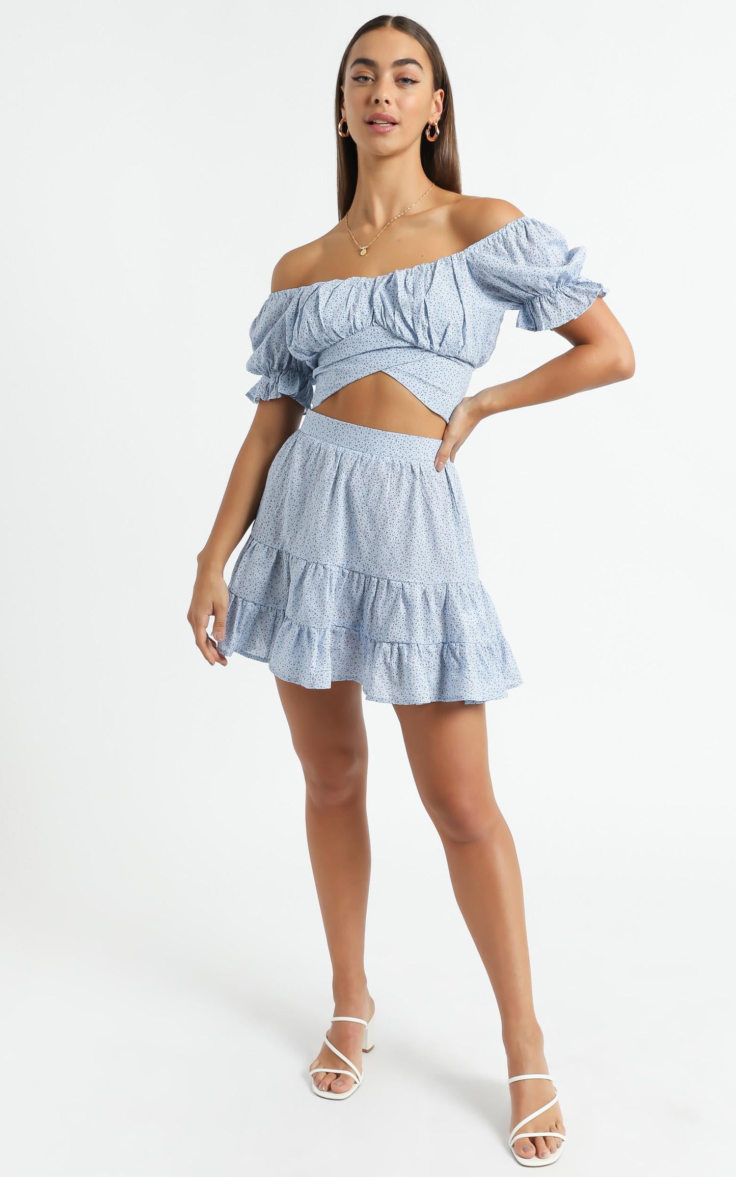 Annabel Two Piece Set in Blue Floral