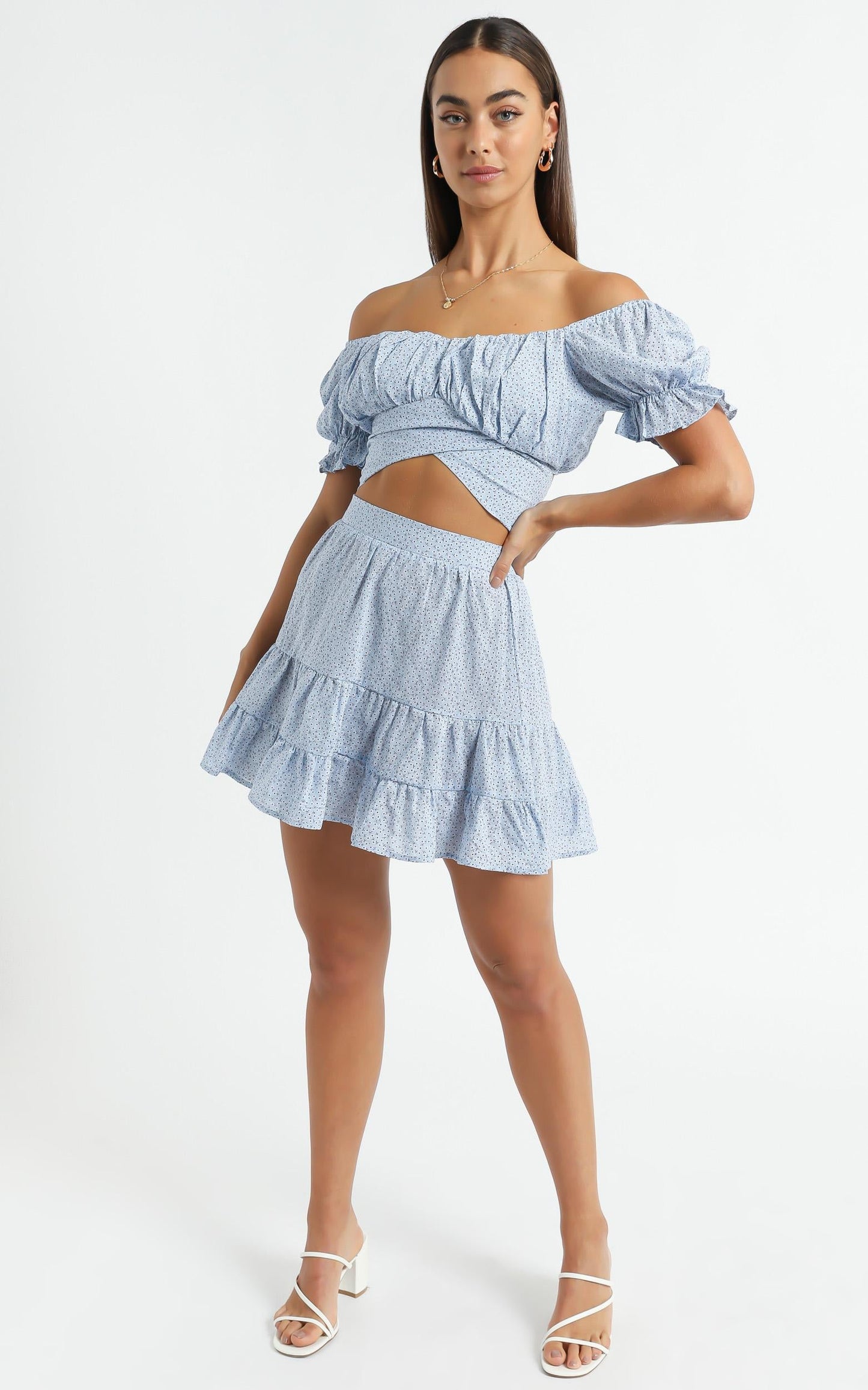 Annabel Two Piece Set in Blue Floral