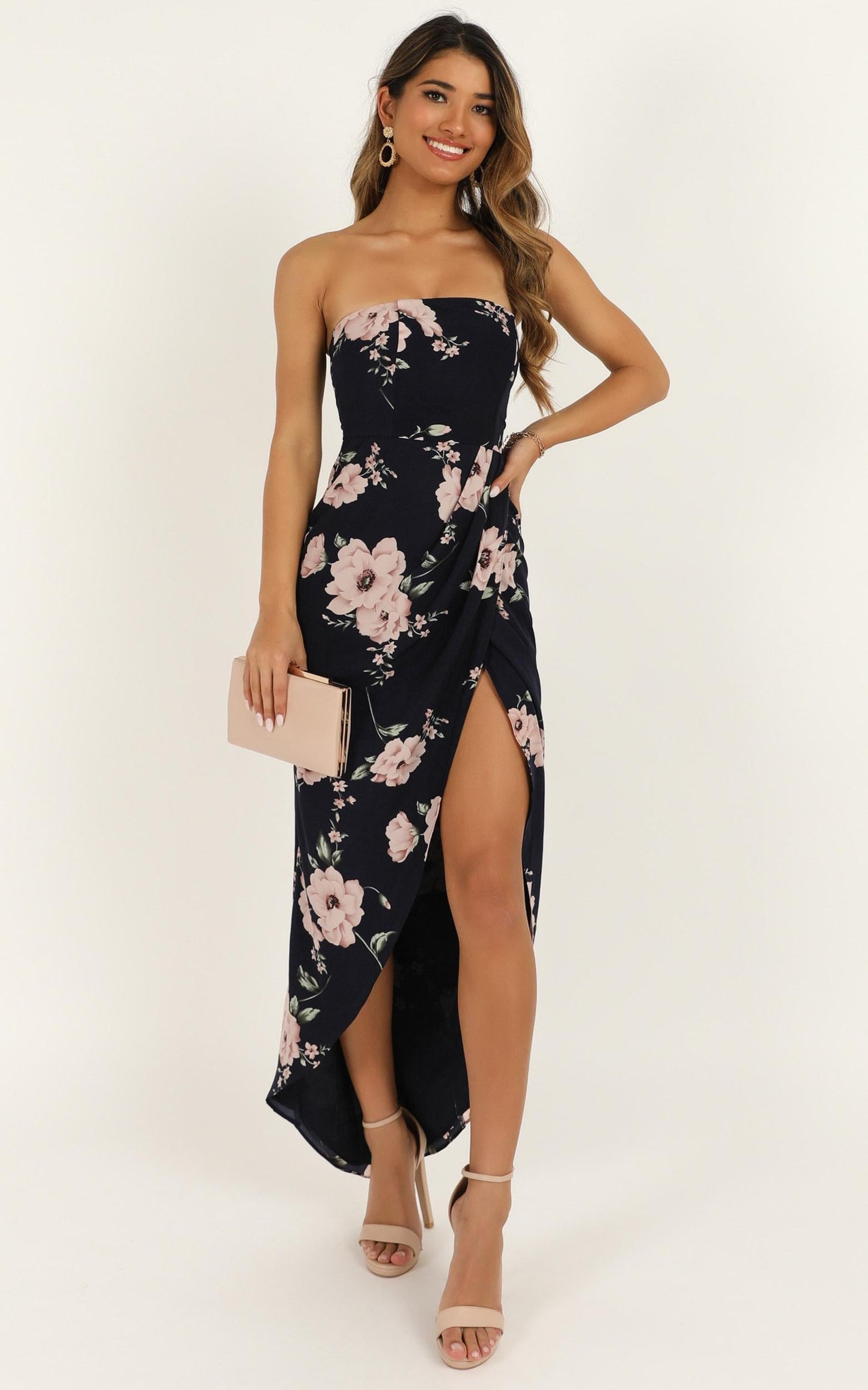 Take It From The Top Dress in Navy Floral