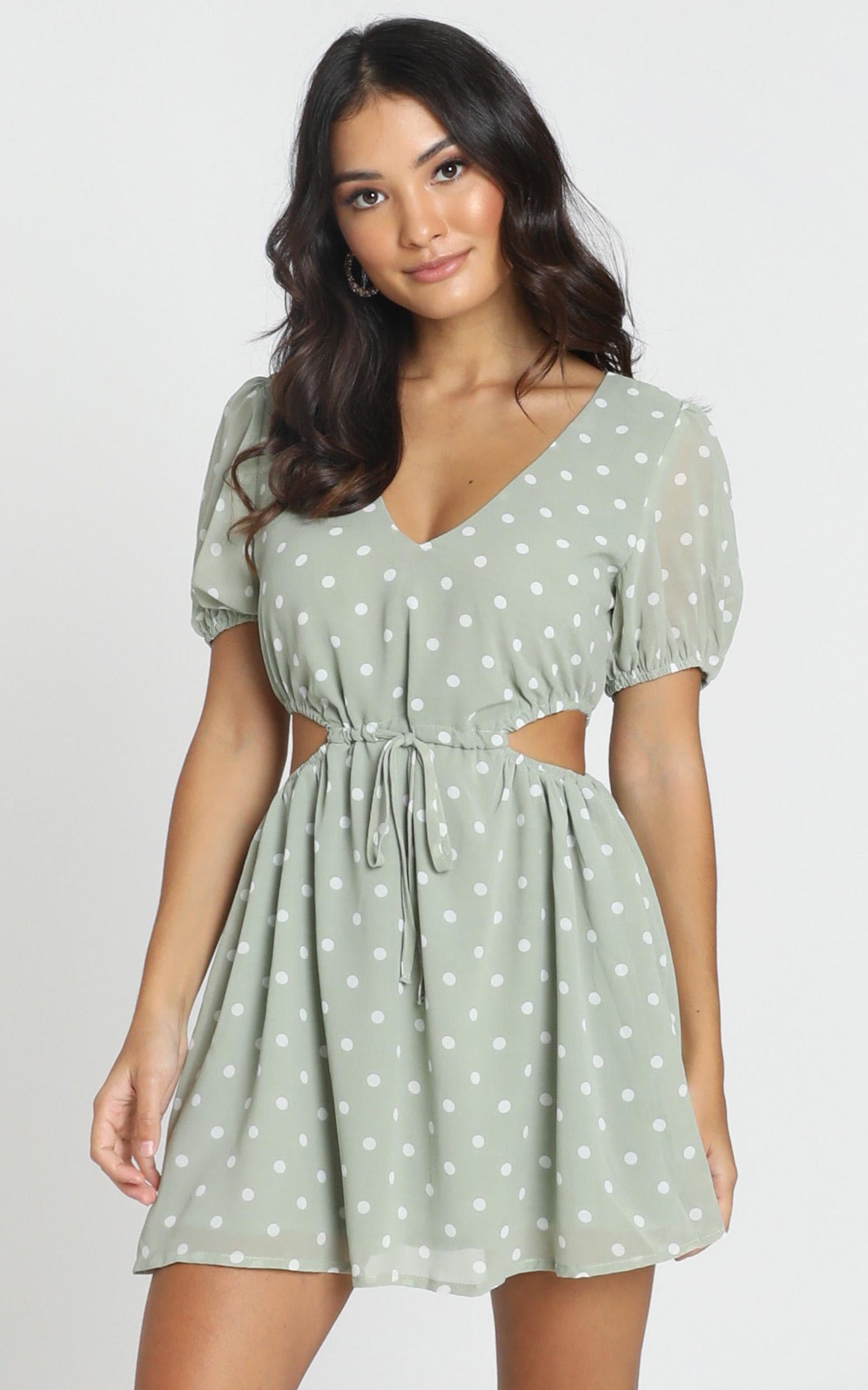 Guinevere Dress in Green Spot