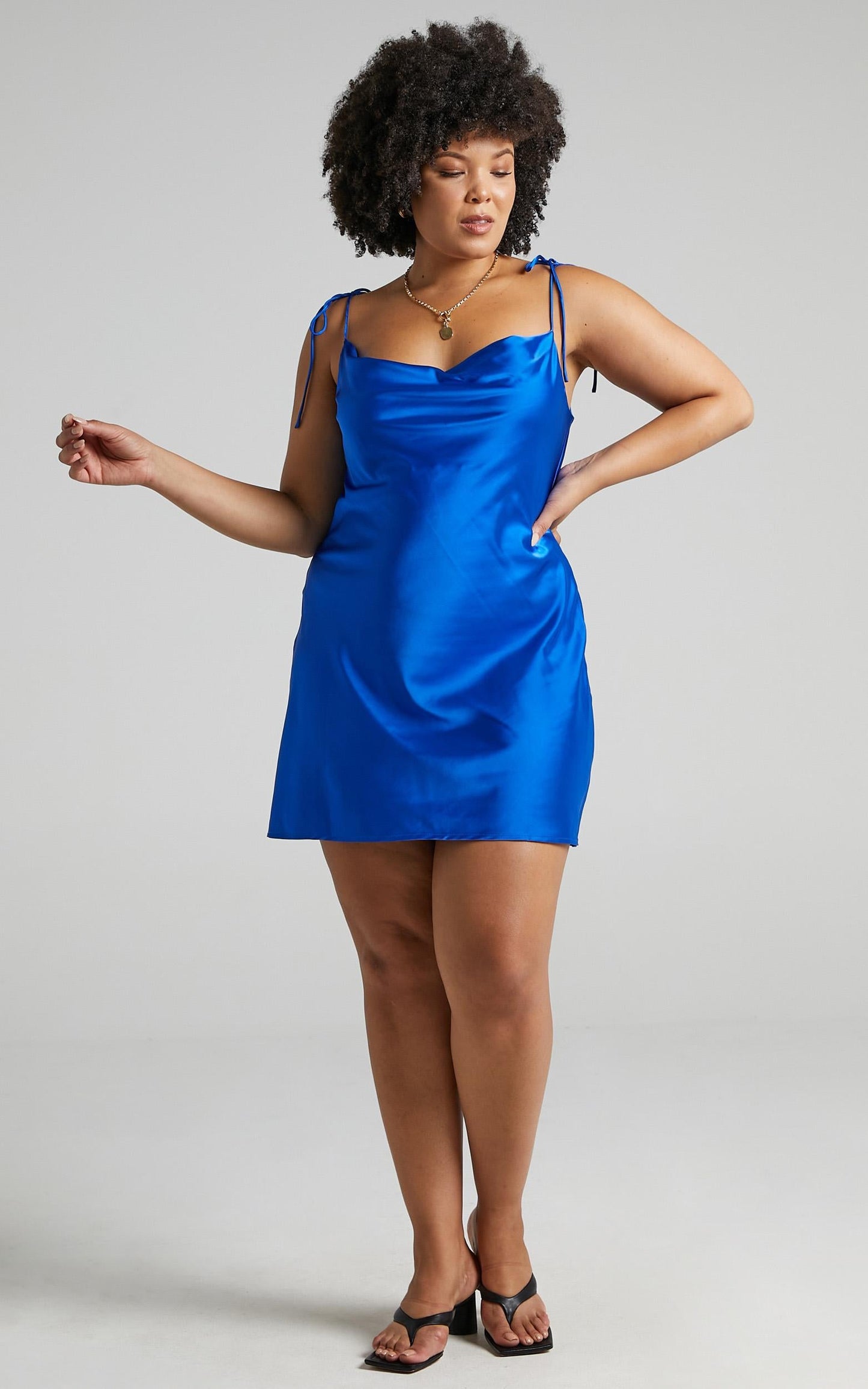 Tamisha Dress in Cobalt Satin