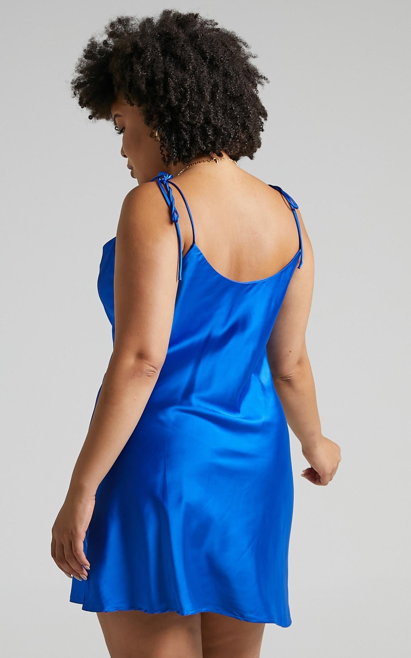 Tamisha Dress in Cobalt Satin