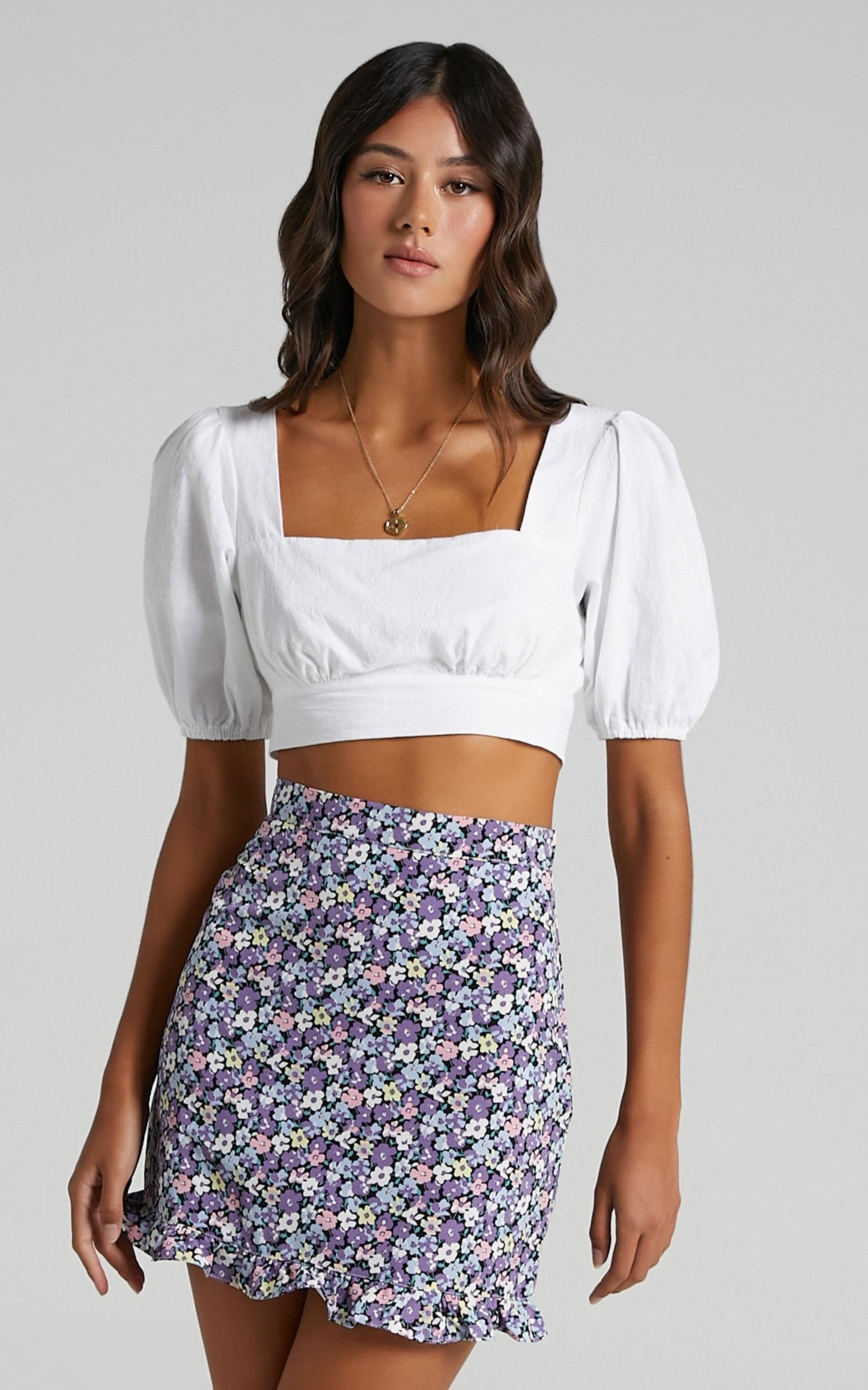 Bellissima Skirt in Purple Floral