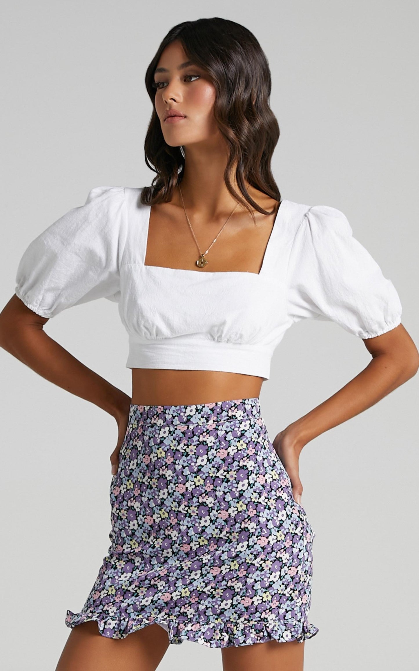 Bellissima Skirt in Purple Floral