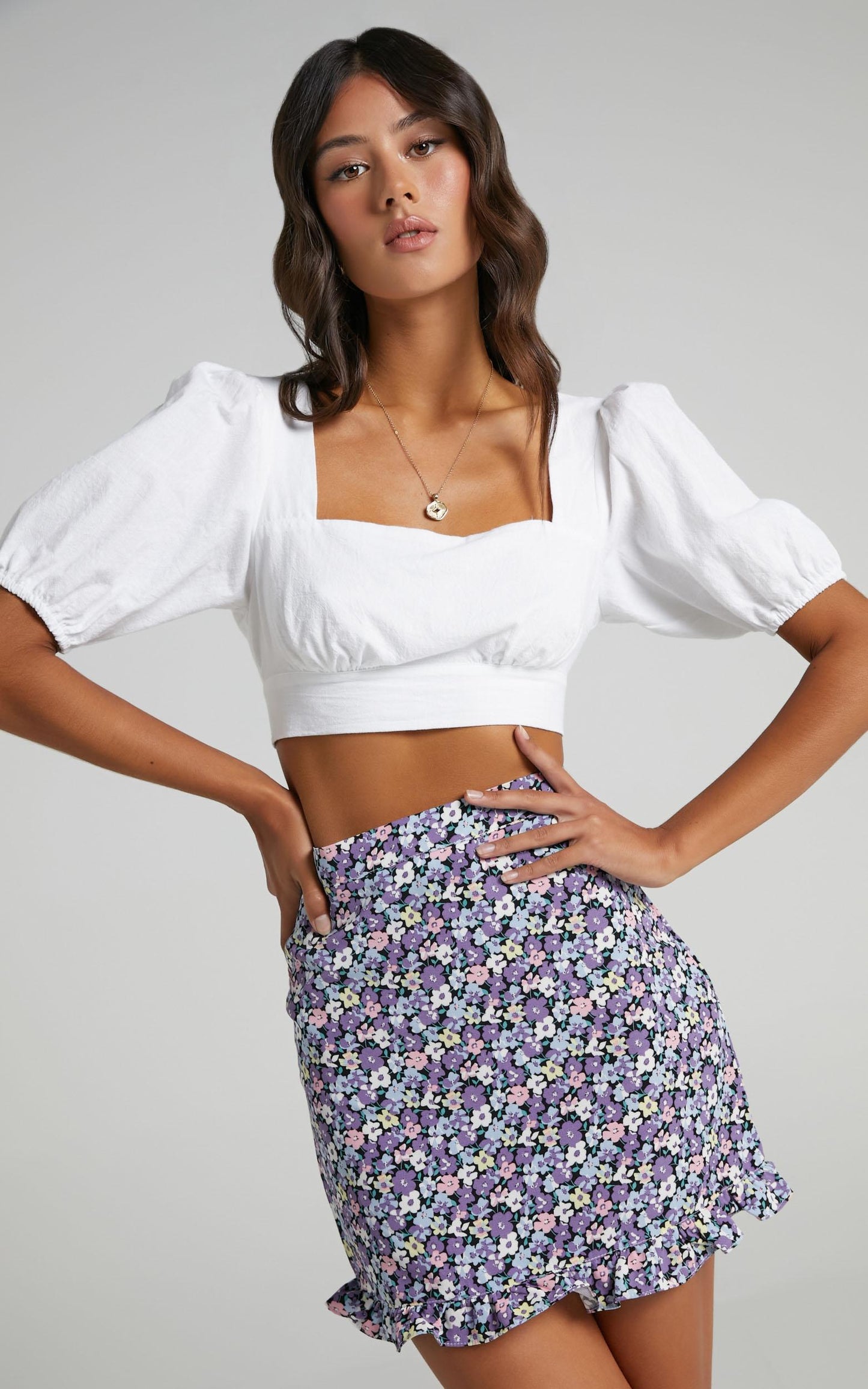 Bellissima Skirt in Purple Floral