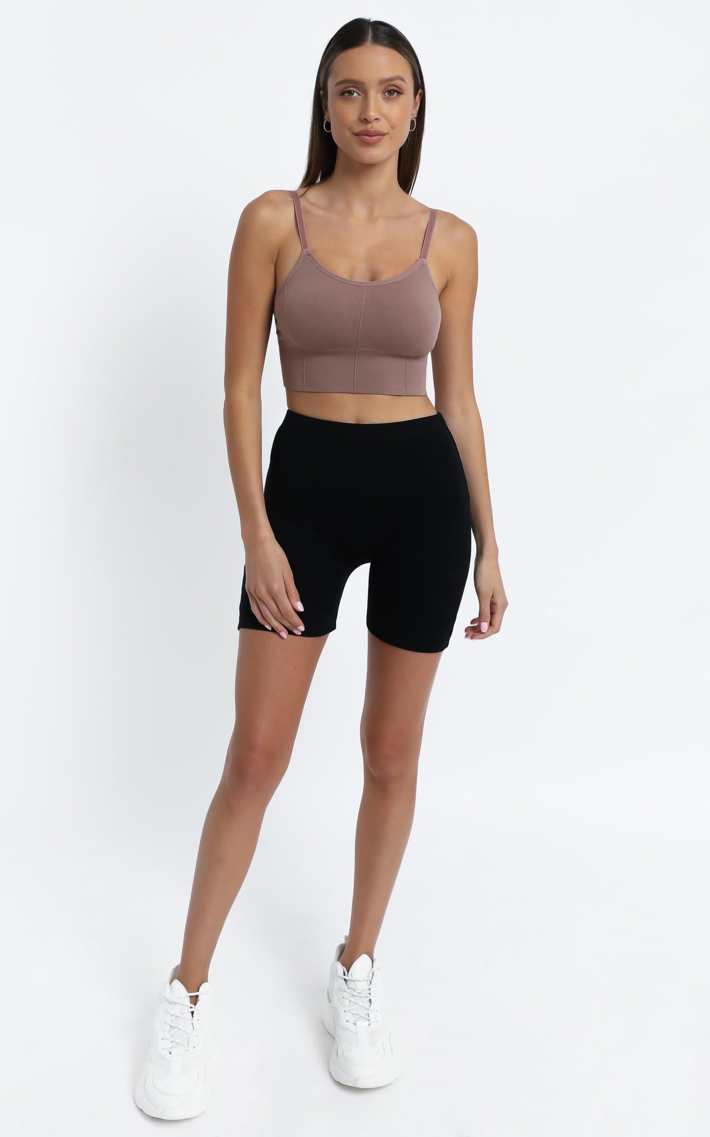 Pauly Activewear Crop Top in Mocha