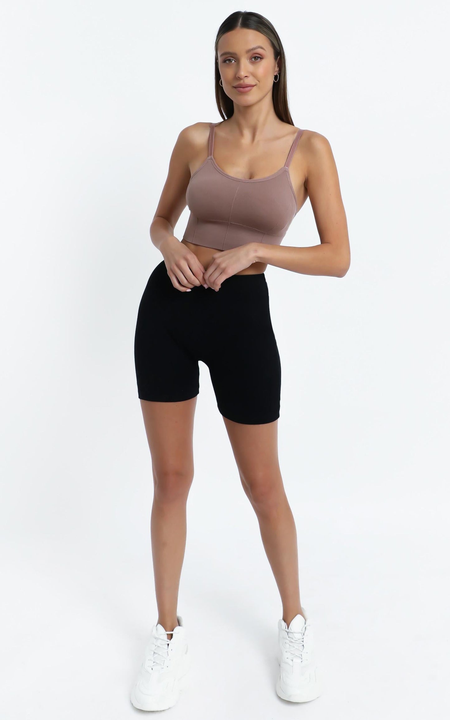 Pauly Activewear Crop Top in Mocha