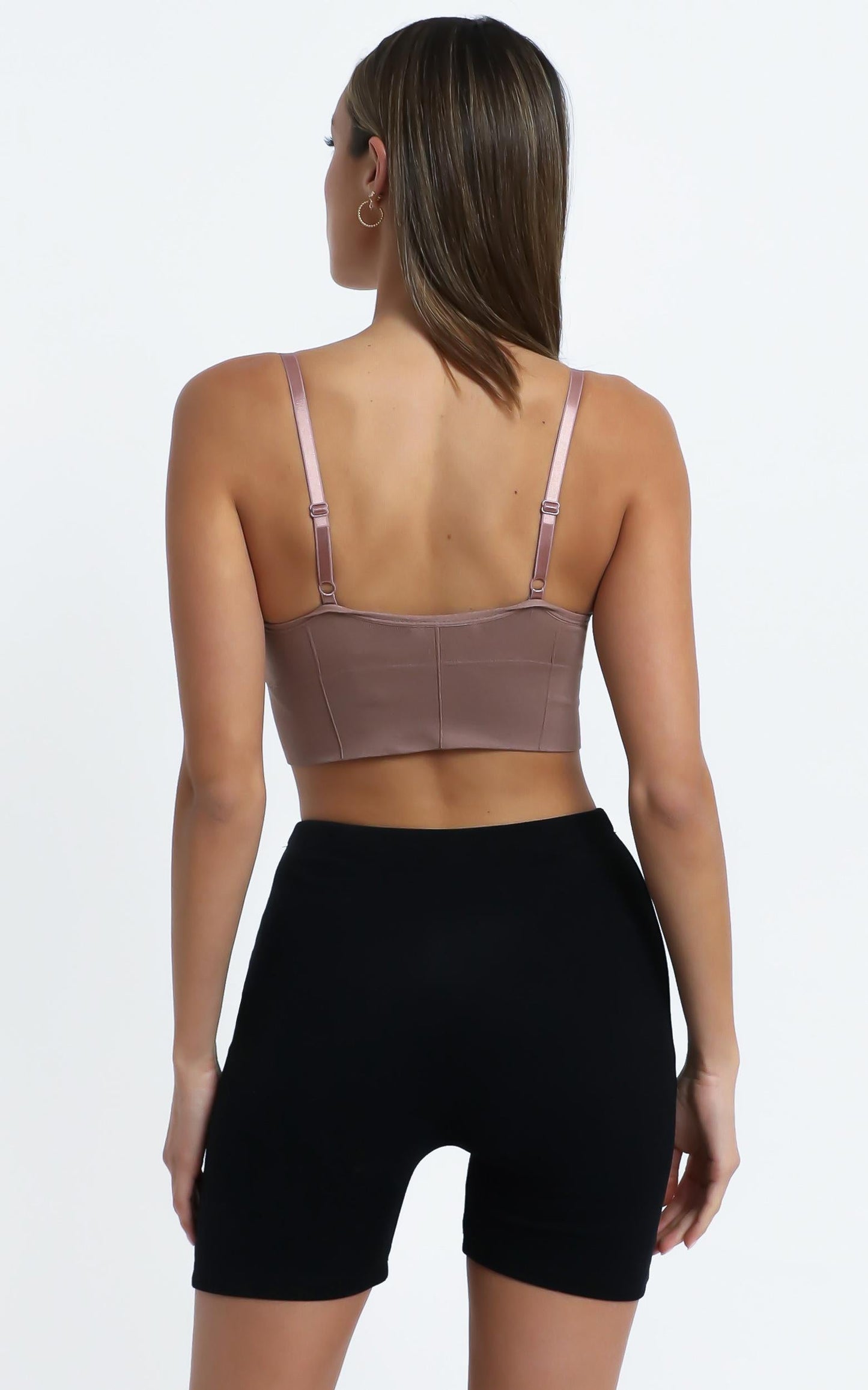 Pauly Activewear Crop Top in Mocha