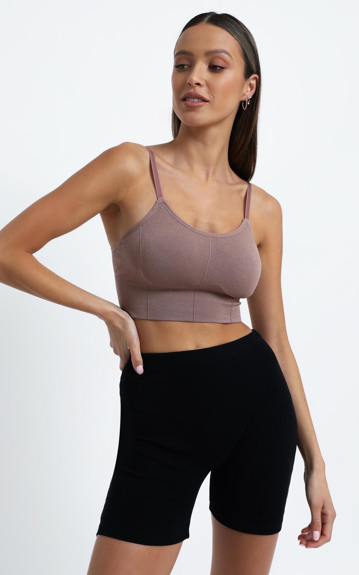 Pauly Activewear Crop Top in Mocha