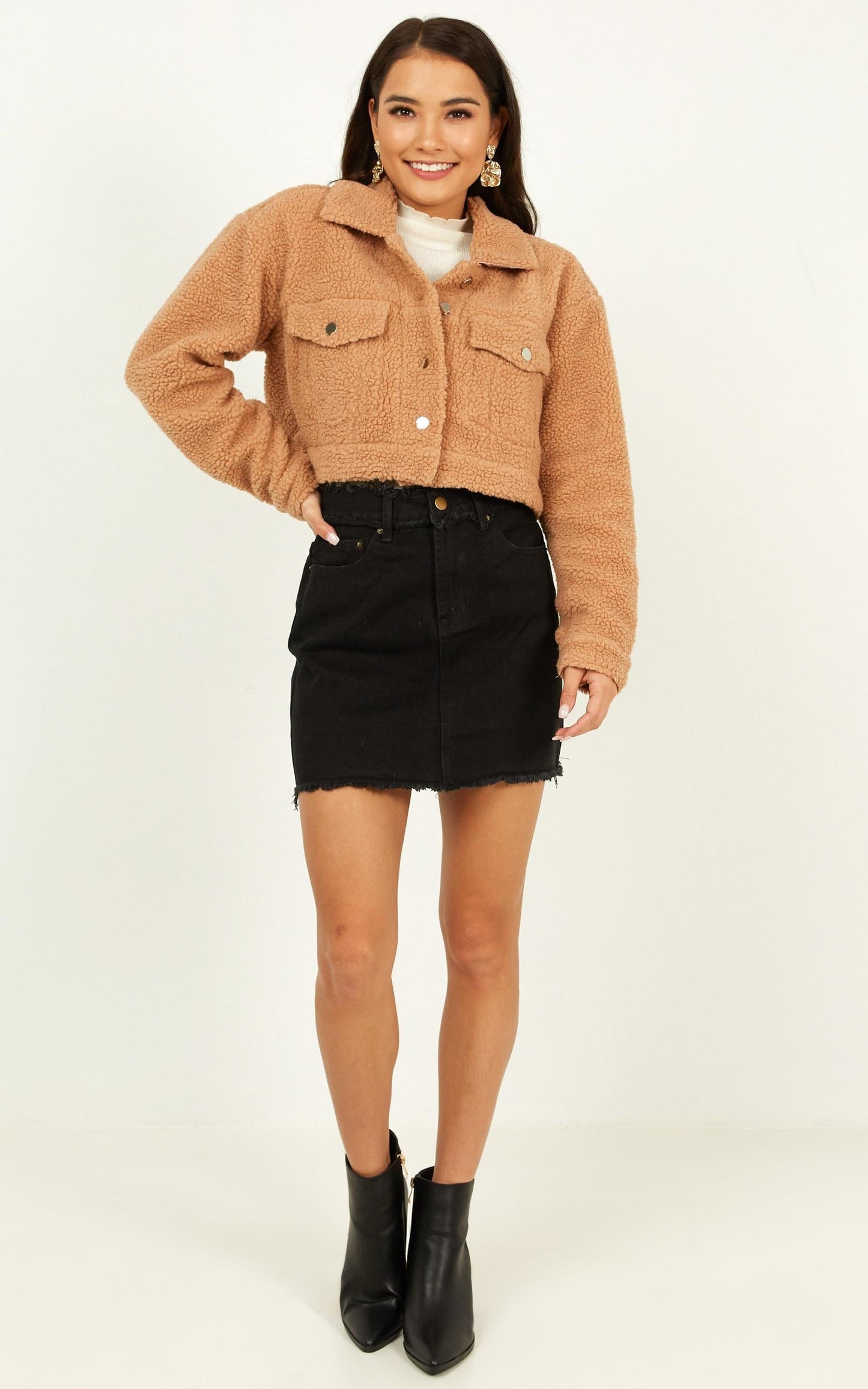 Team Spirit Teddy Jacket In Beige Teddy