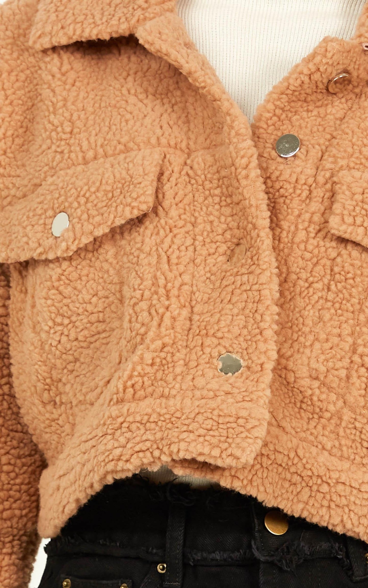 Team Spirit Teddy Jacket In Beige Teddy